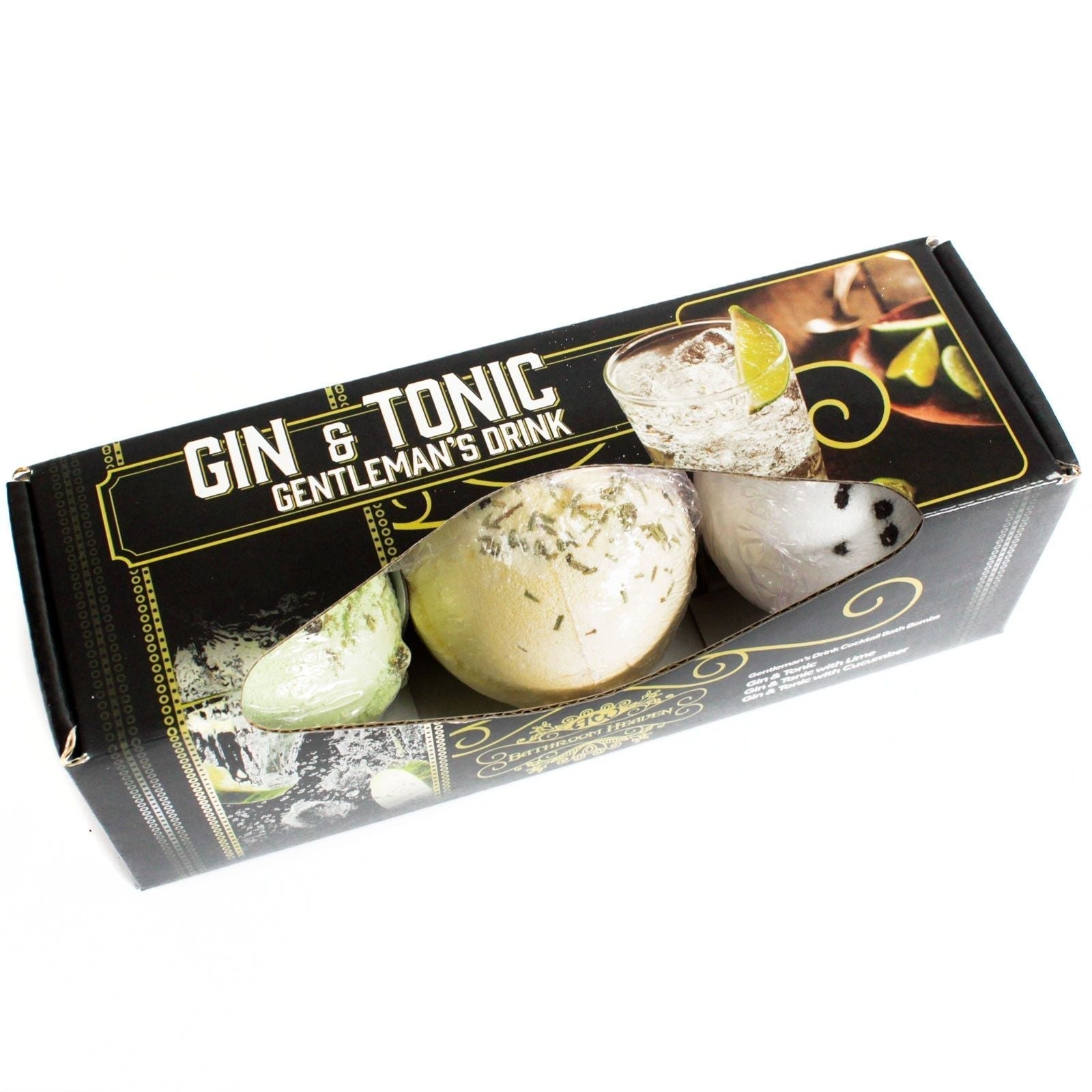 Set of Three Gin and Tonic Cocktail Bath Bombs gift set