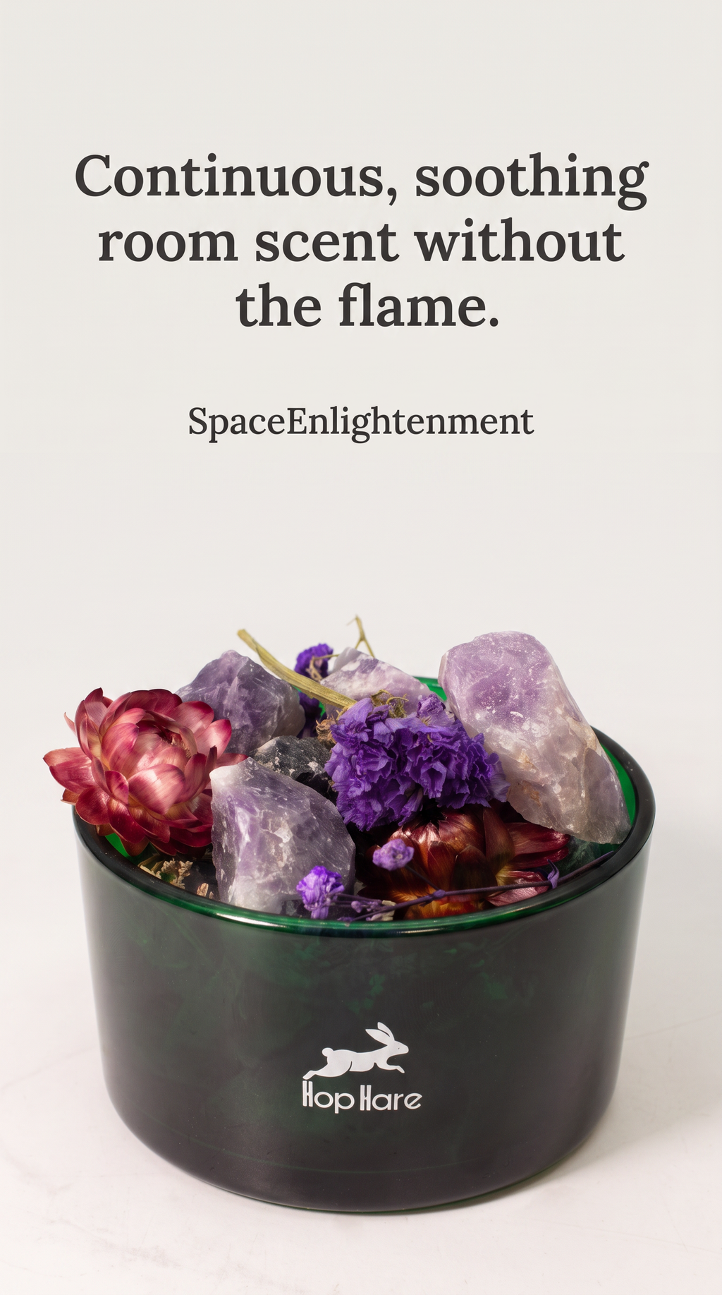 Diffuser Amethyst Crystals & Dried Botanical Floral Aromatherapy Elegant Decor
