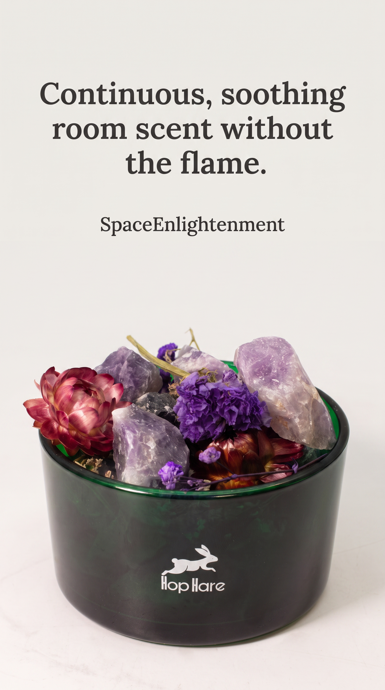 Diffuser Amethyst Crystals & Dried Botanical Floral Aromatherapy Elegant Decor