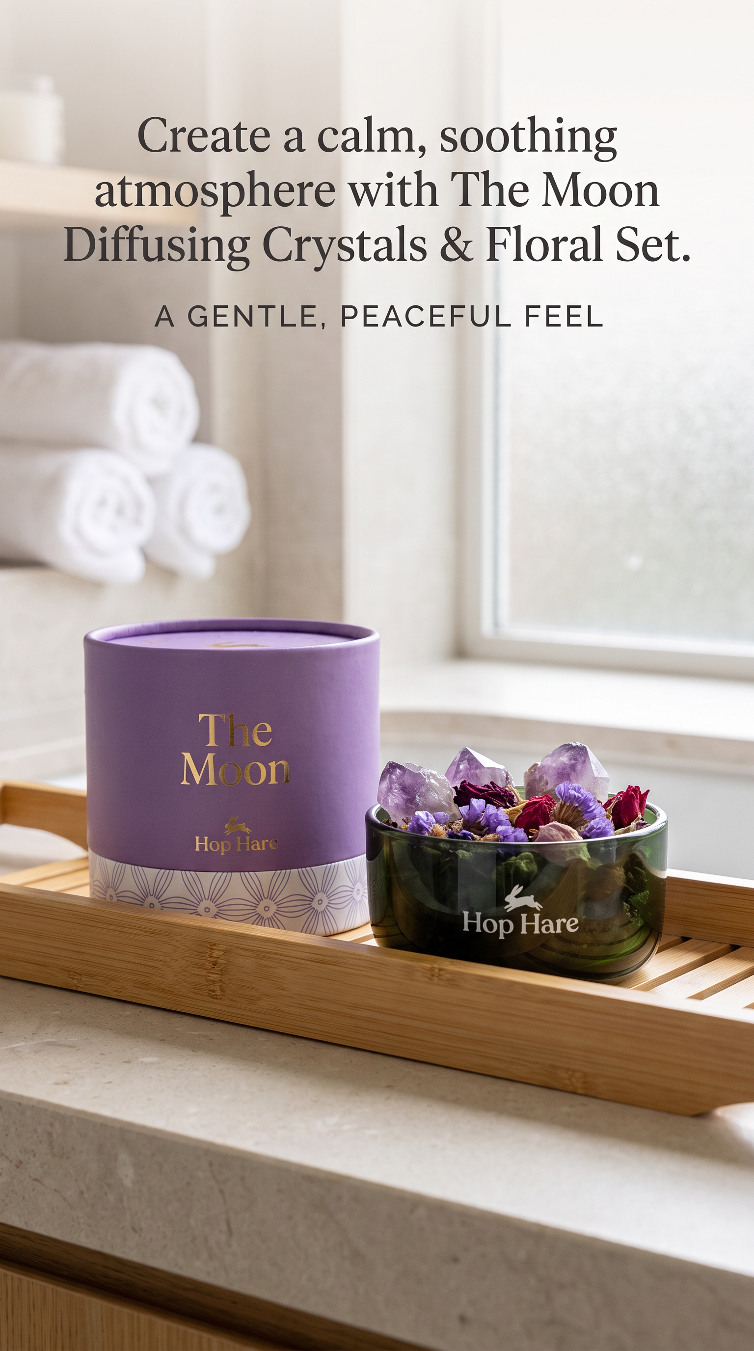 Diffuser Amethyst Crystals & Dried Botanical Floral Aromatherapy Elegant Decor