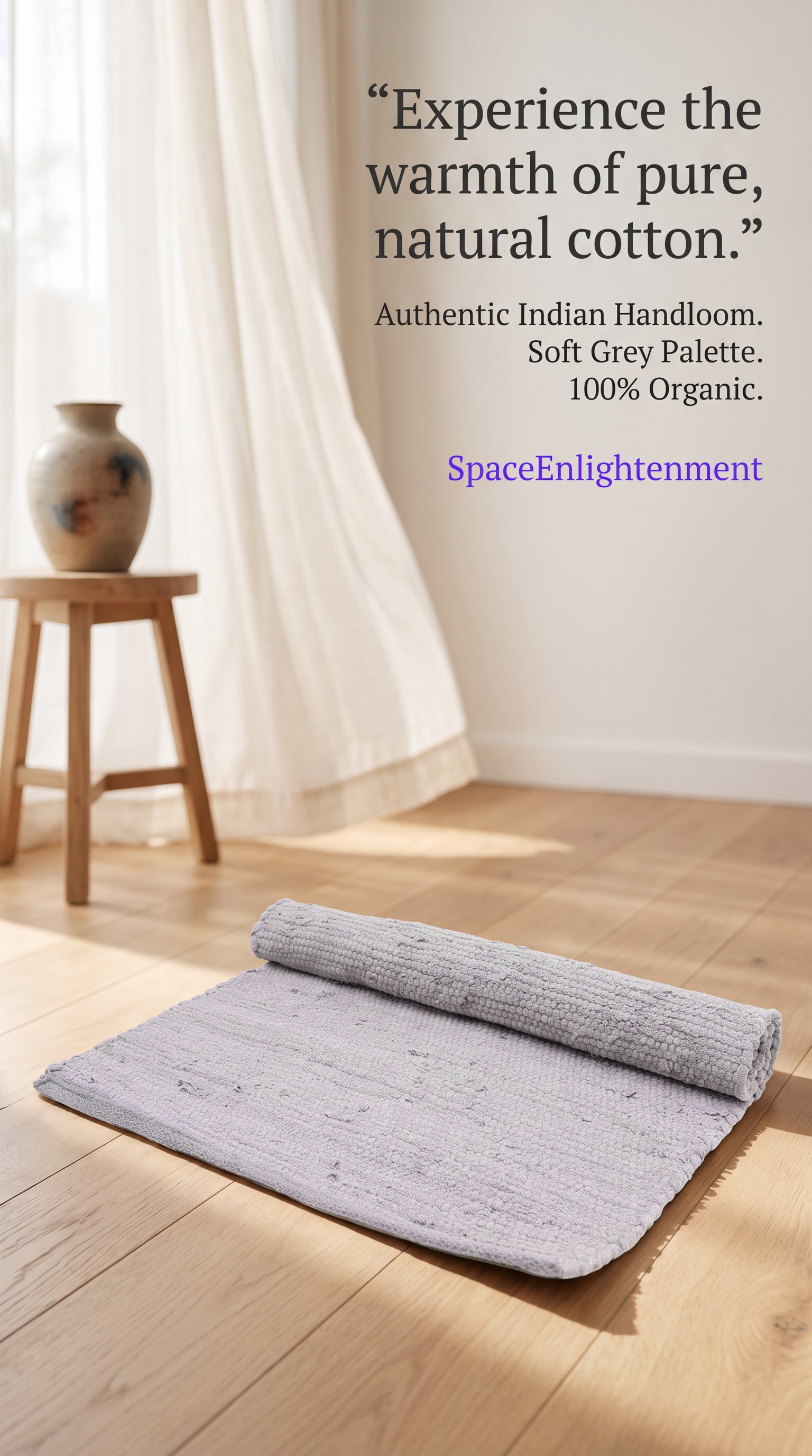Cotton Grey Rug - MEDIUM Indian Handloom