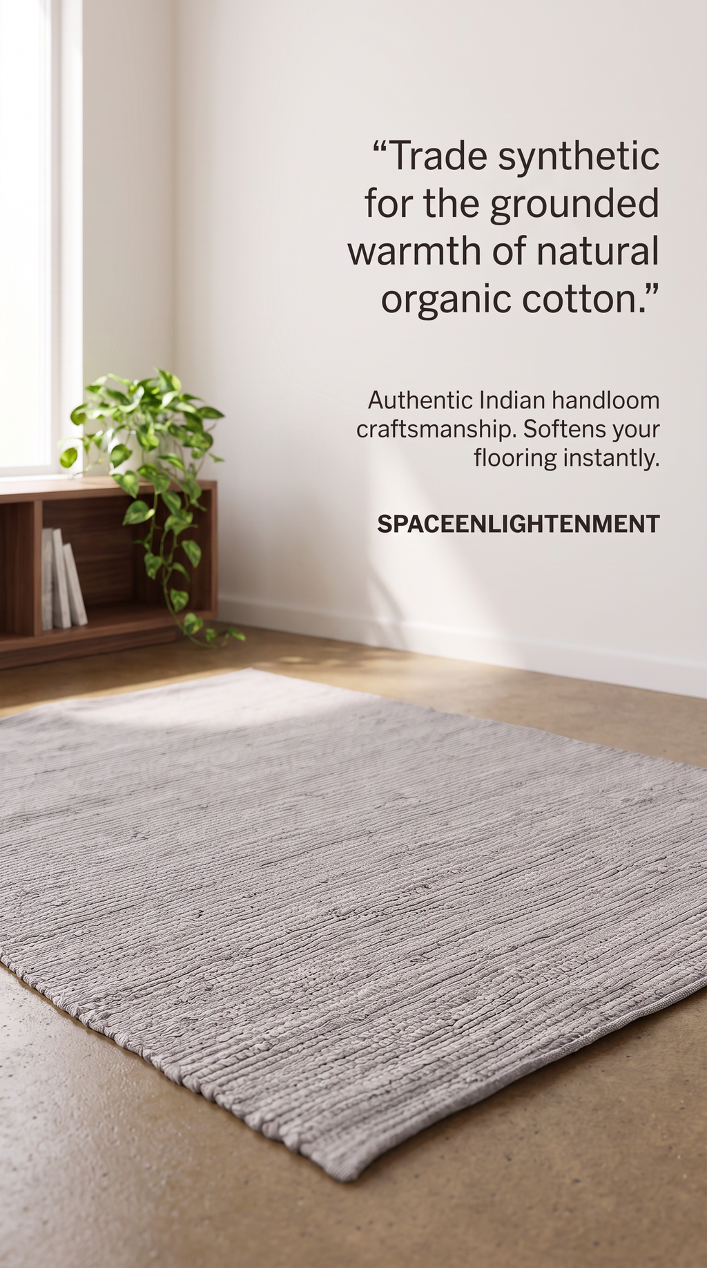 Cotton Grey Rug - MEDIUM Indian Handloom