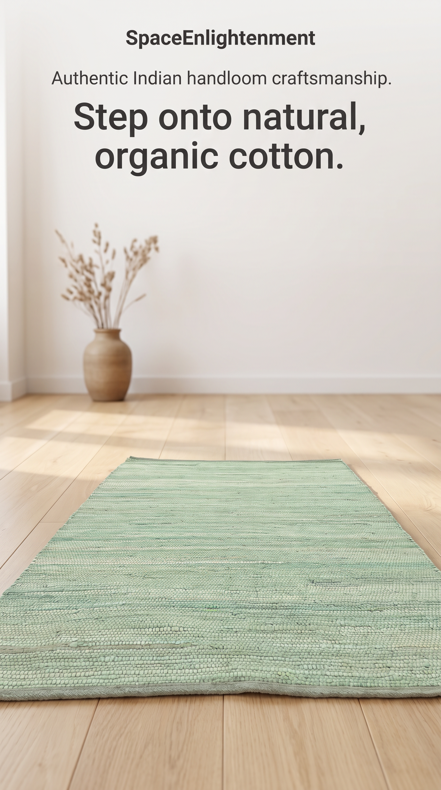 Cotton Rug - Aqua Colour LARGE Indian Handloom