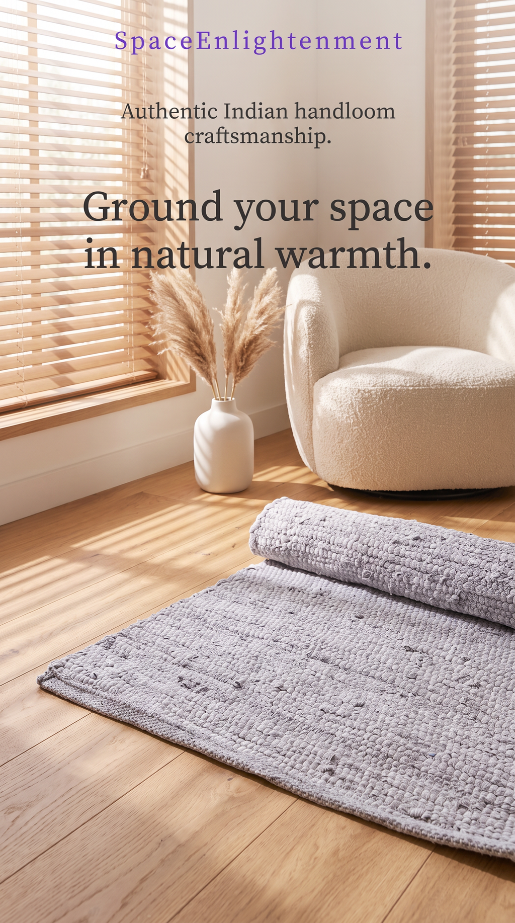 Cotton Grey Rug - MEDIUM Indian Handloom