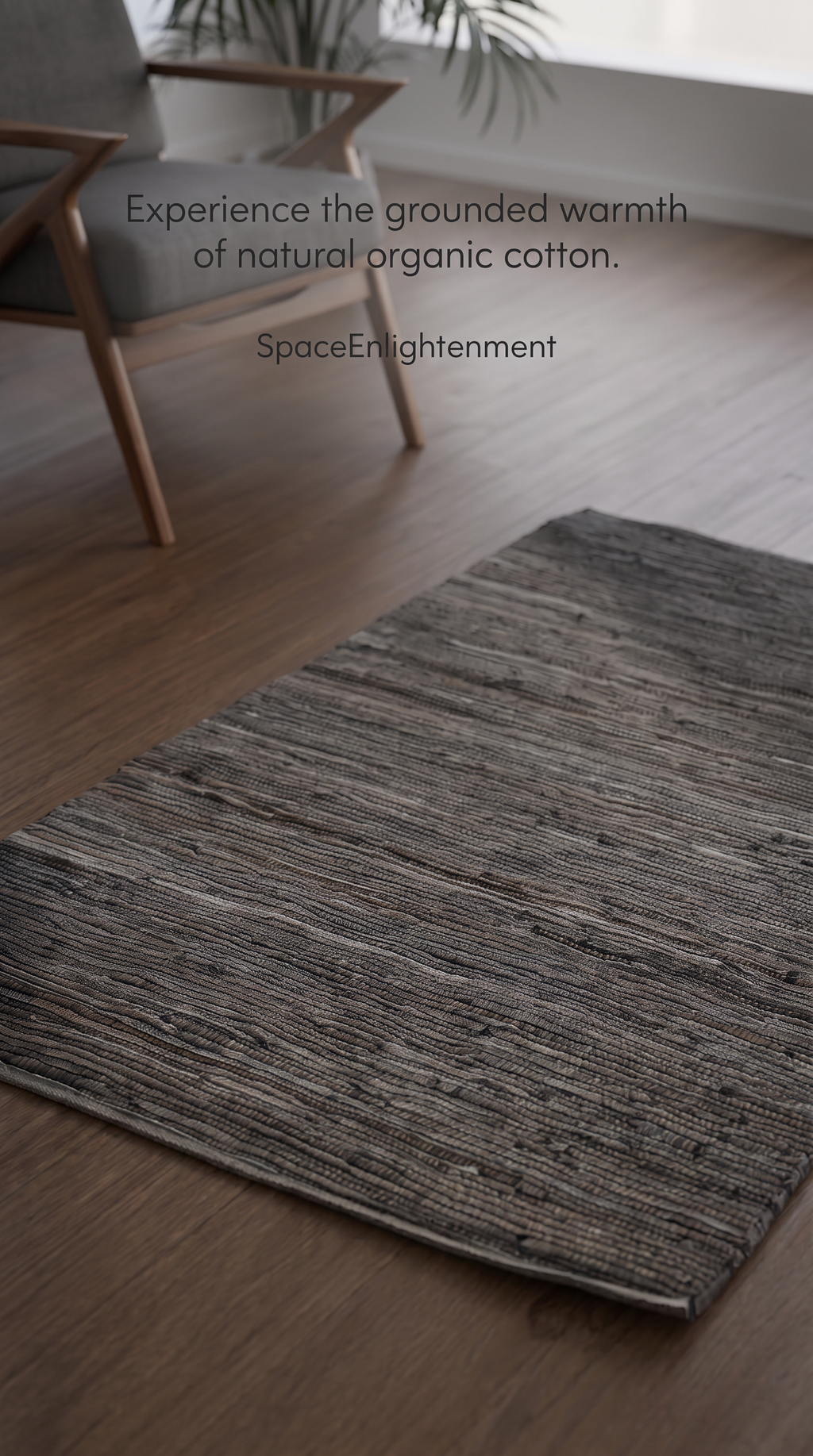 Cotton Rug - Charcoal Colour MEDIUM Indian Handloom