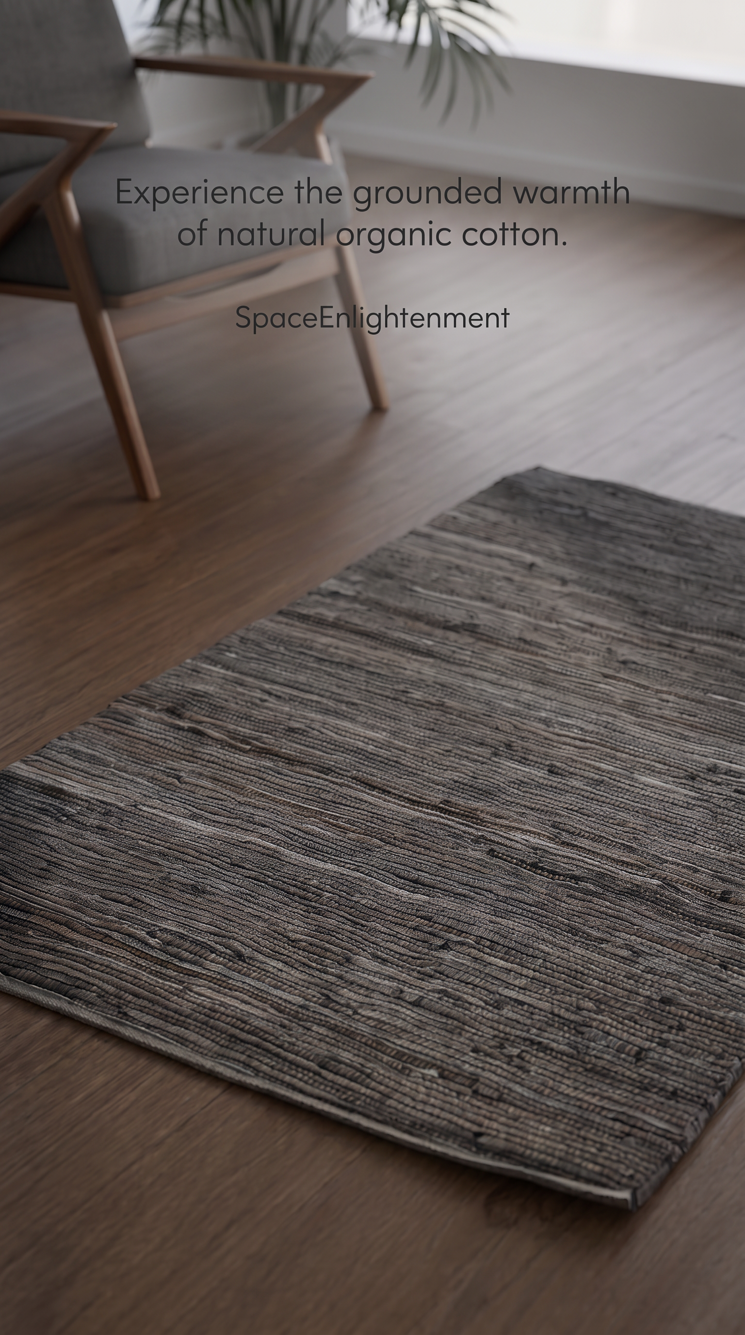 Cotton Rug - Charcoal Colour SMALL Indian Handloom