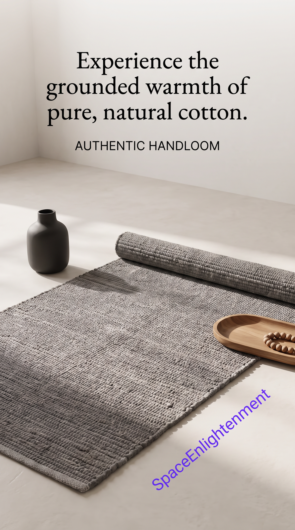 Cotton Grey Rug - MEDIUM Indian Handloom