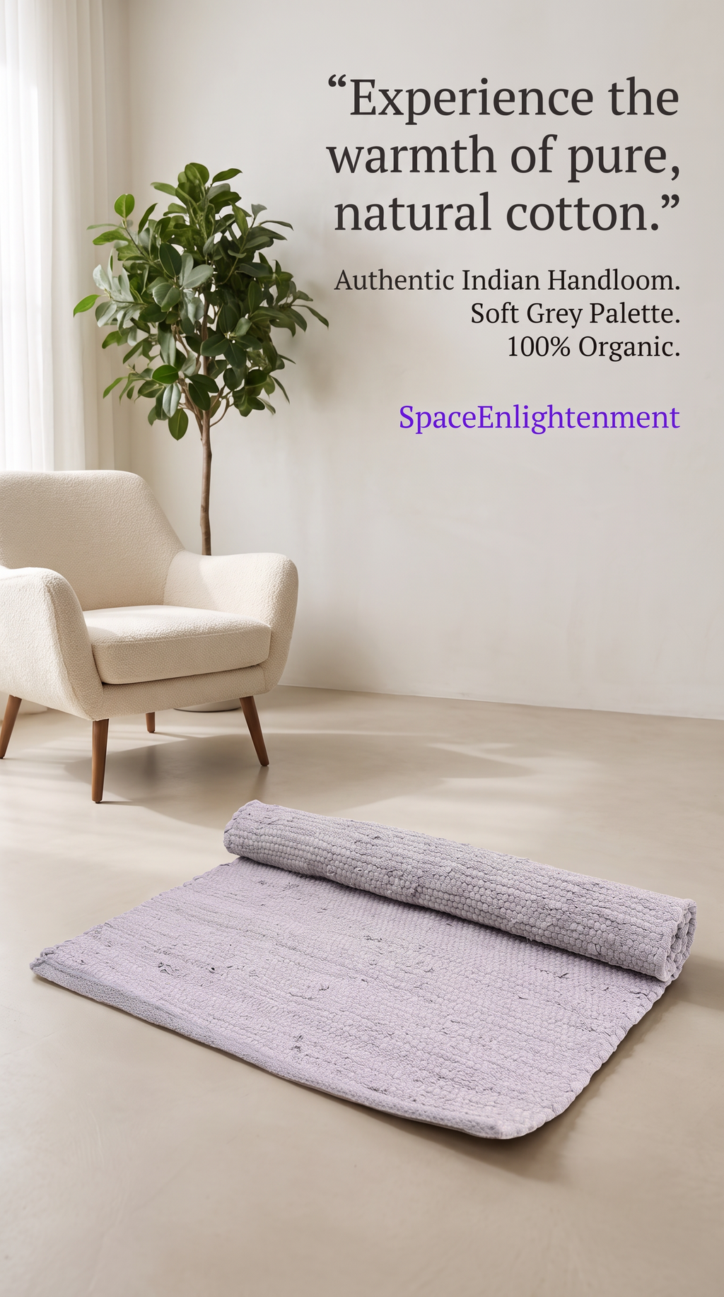 Cotton Grey Rug - MEDIUM Indian Handloom