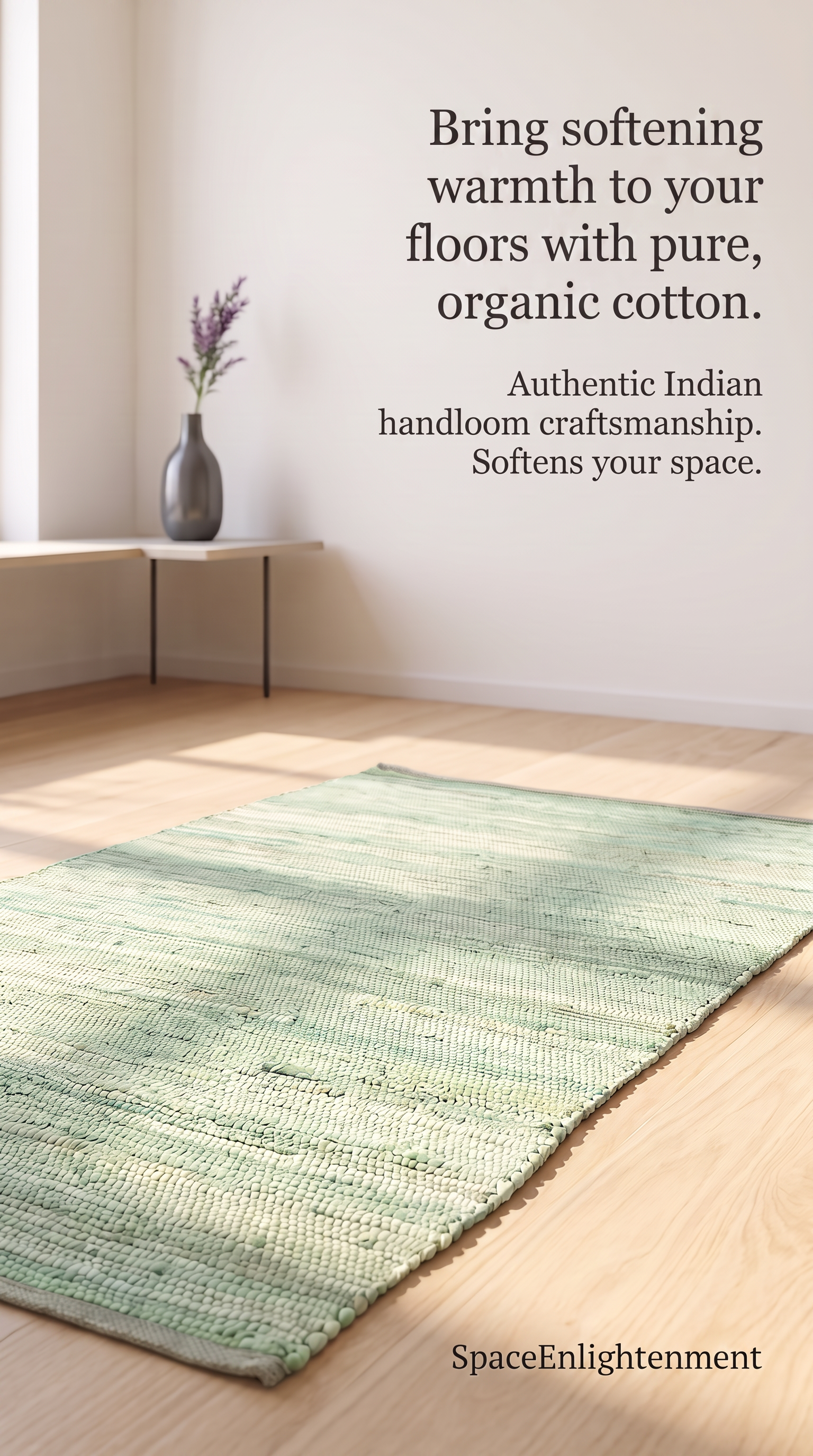 Cotton Rug - Aqua Colour SMALL Indian Handloom