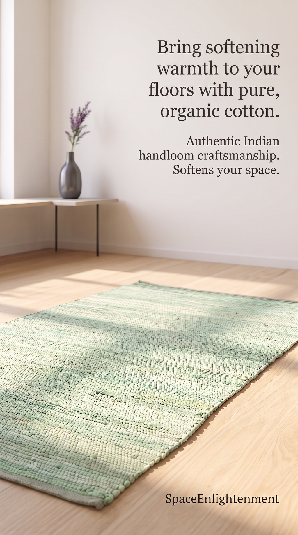 Cotton Rug - Aqua Colour LARGE Indian Handloom