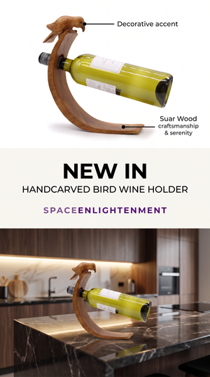 Balance Wine Holder Bird Design Handcarved Handmade Suar Wood