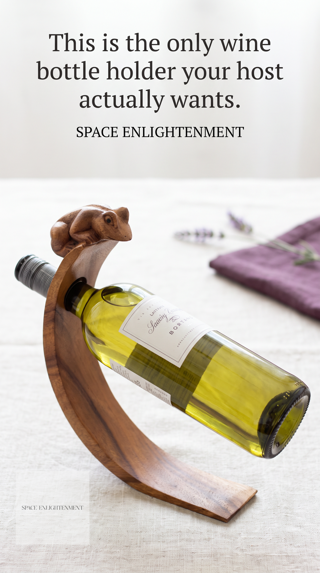 Balance Wine Holder Frog Design Handcarved Handmade Suar Wood