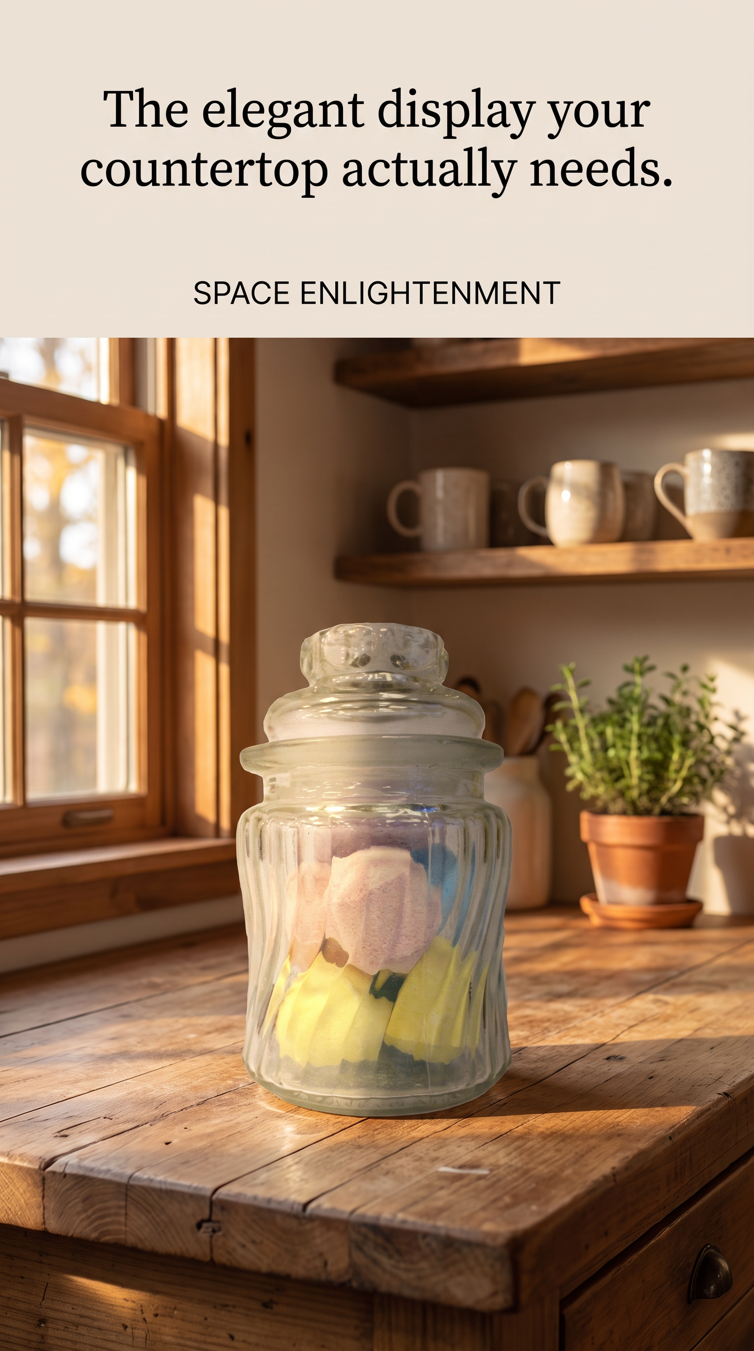 Candy Jar SWIRL style Glass Ribs Candy Jar