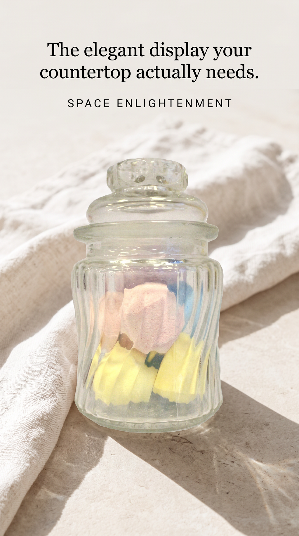 Candy Jar SWIRL style Glass Ribs Candy Jar