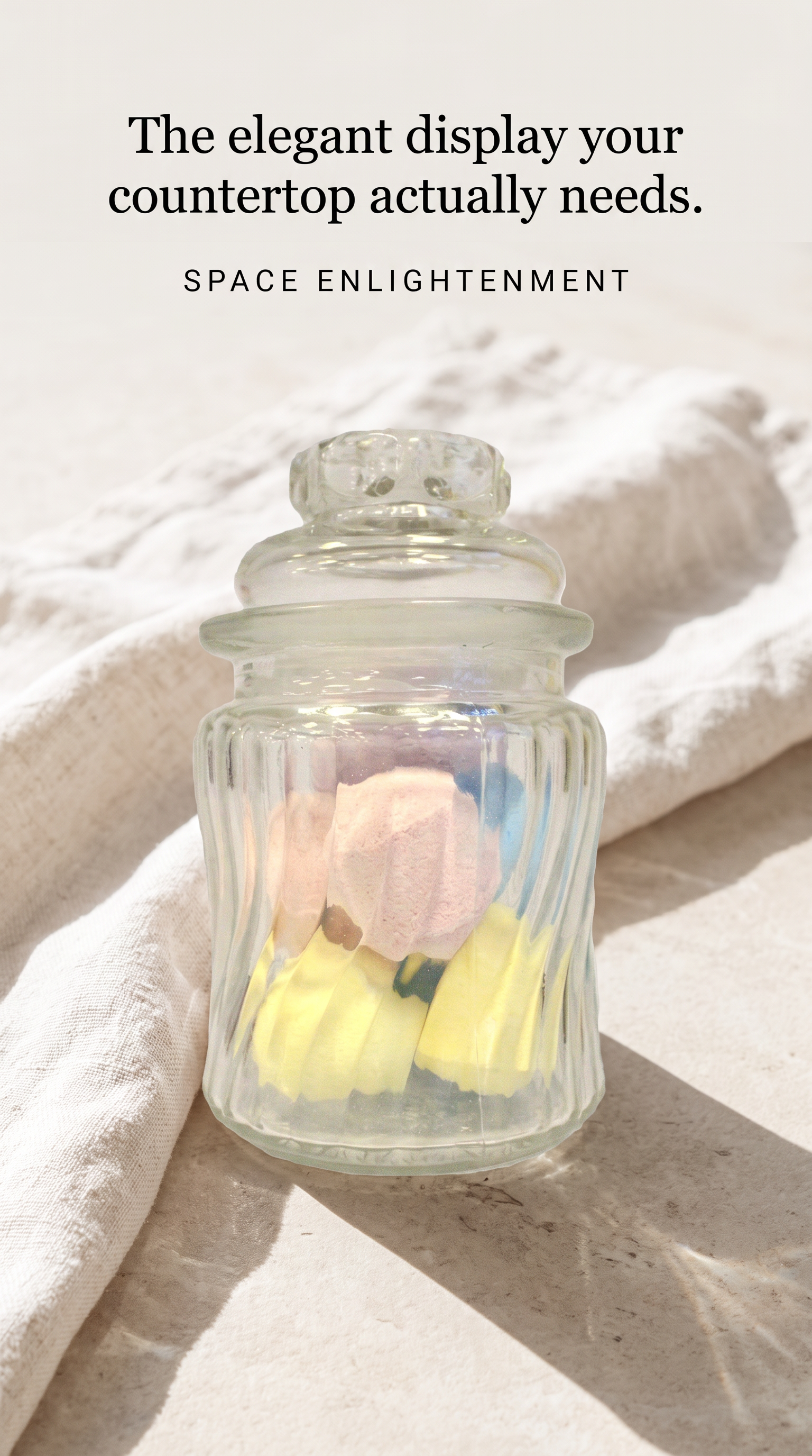 Candy Jar SWIRL style Glass Ribs Candy Jar