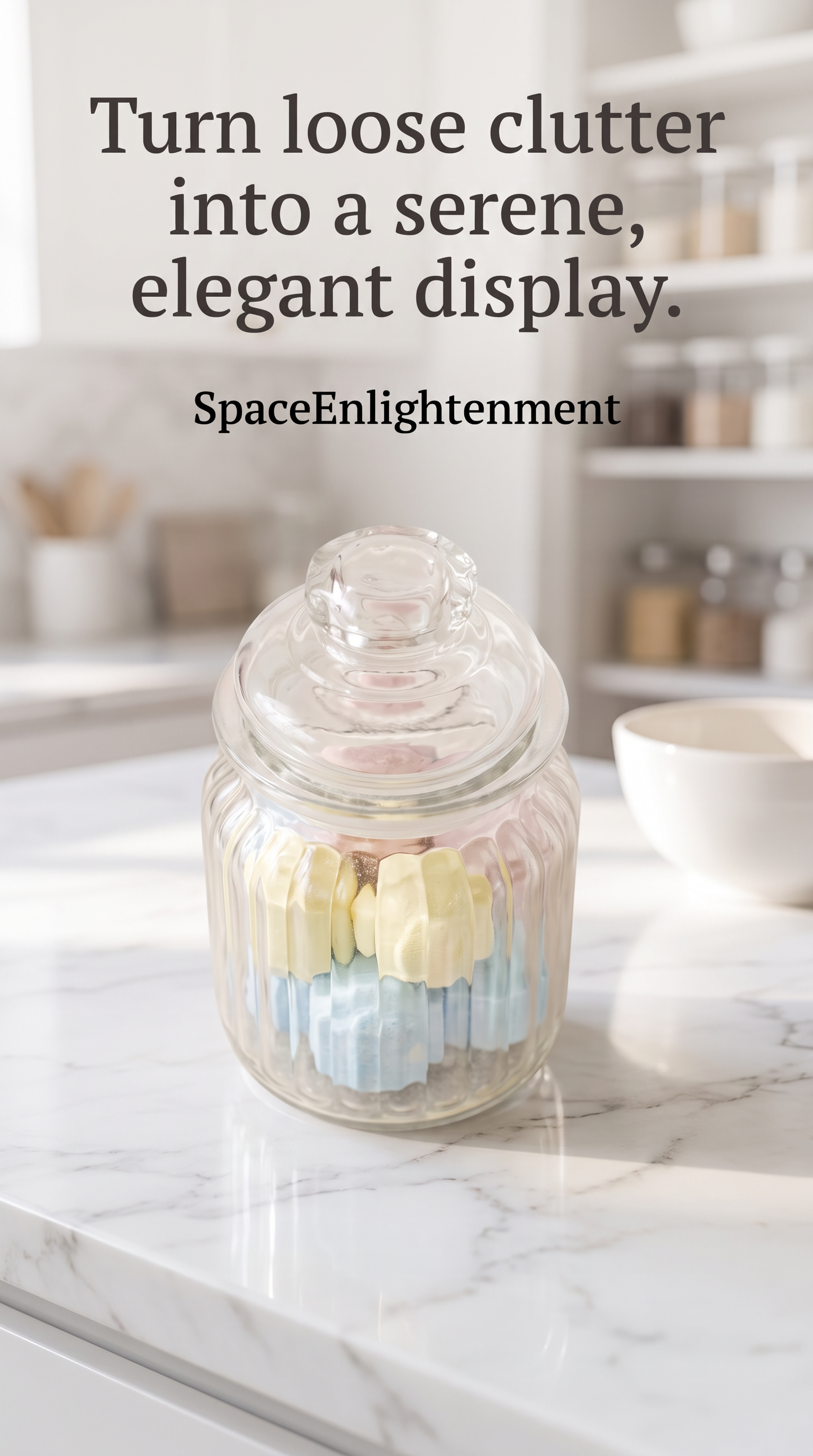 Candy Jar Vertical Glass Ribbed Style Candy Jar