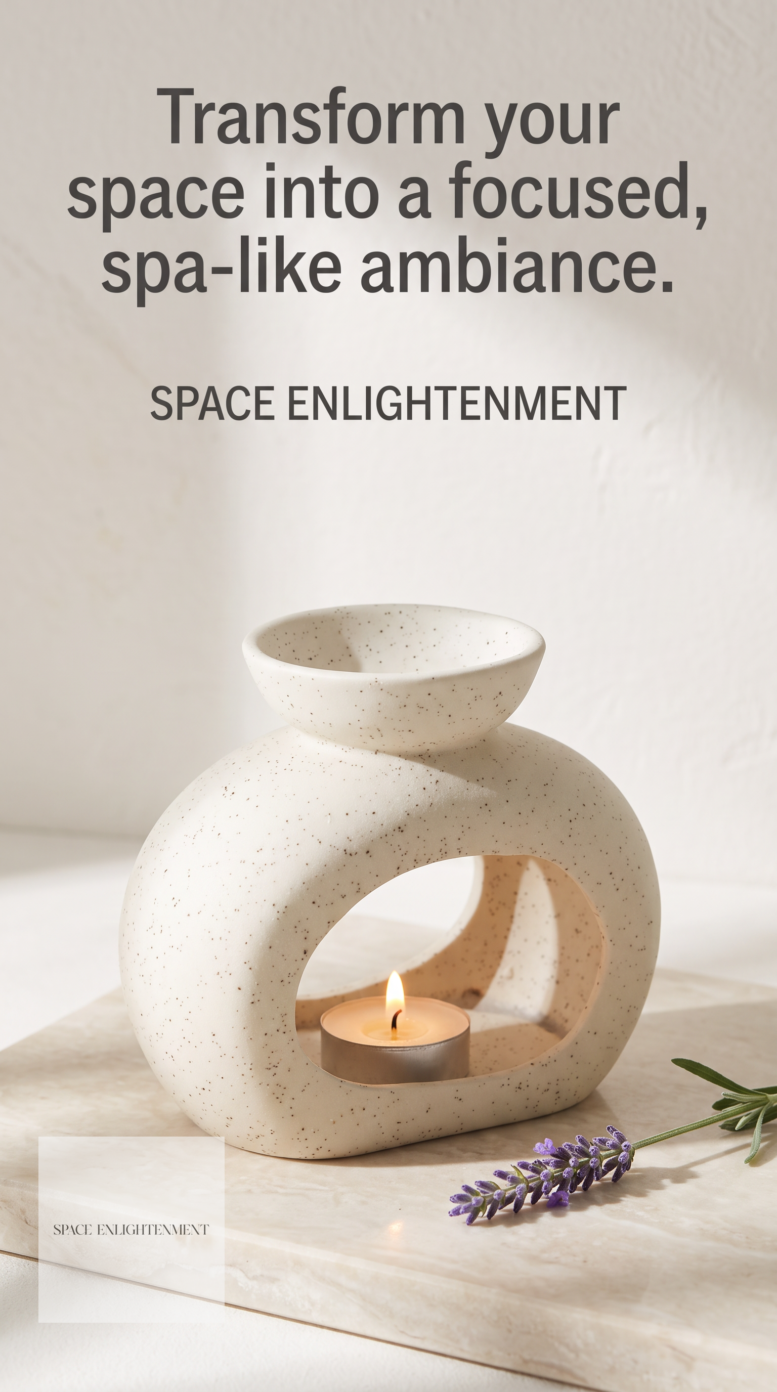 Ceramic Oil Burner Oval Pebble Speckled Off White - LARGE