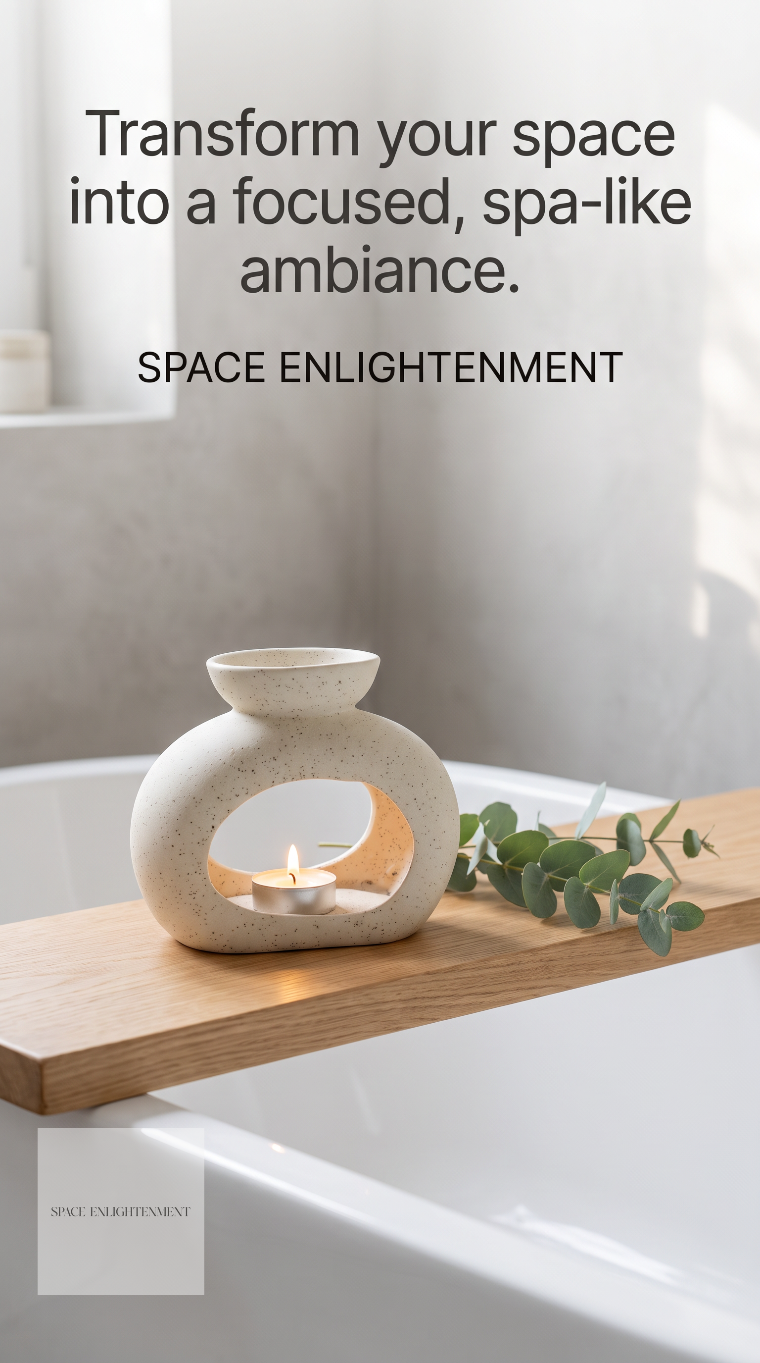 Ceramic Oil Burner Oval Pebble Speckled Off-White- MEDIUM