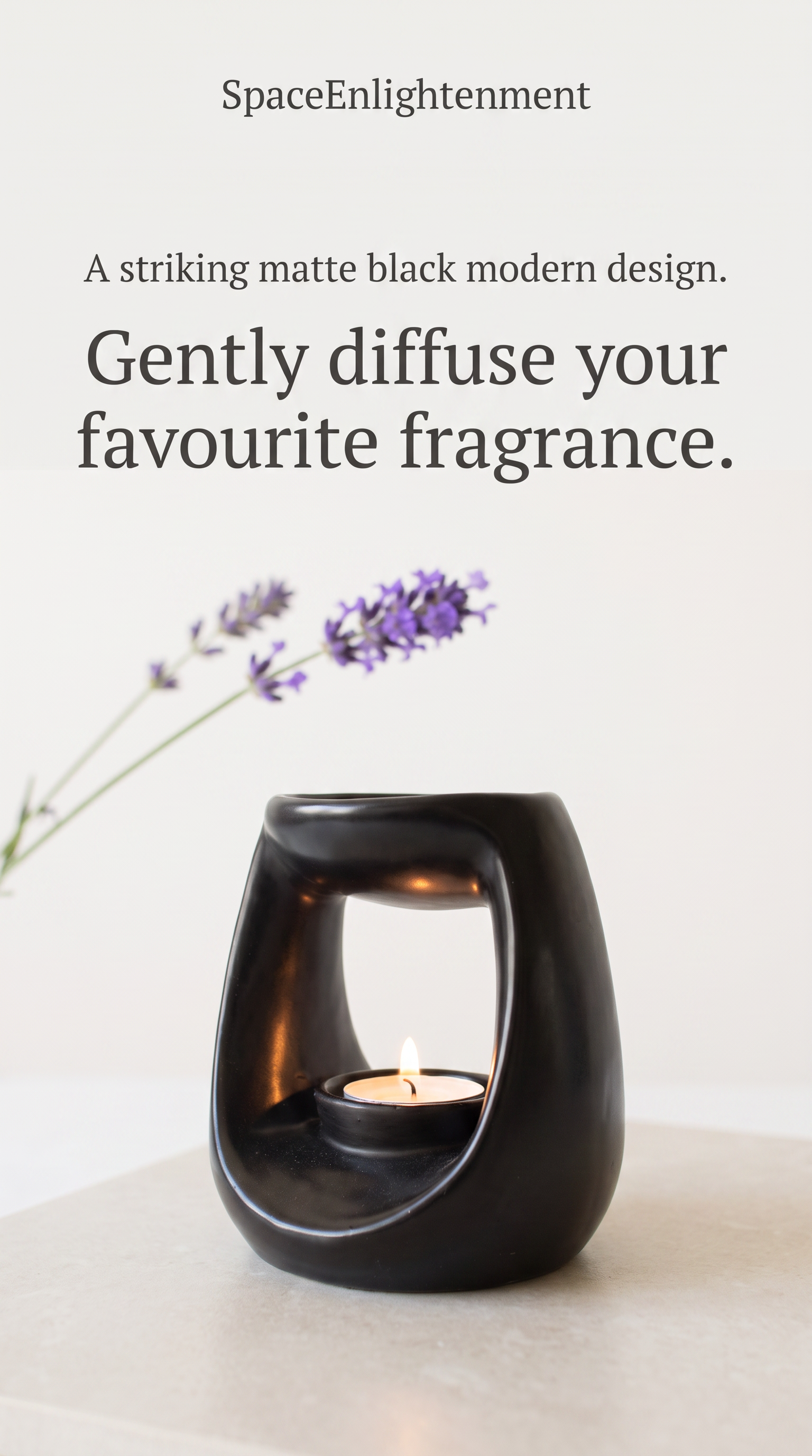 Ceramic Oil Burner Classic Matt Black SMALL