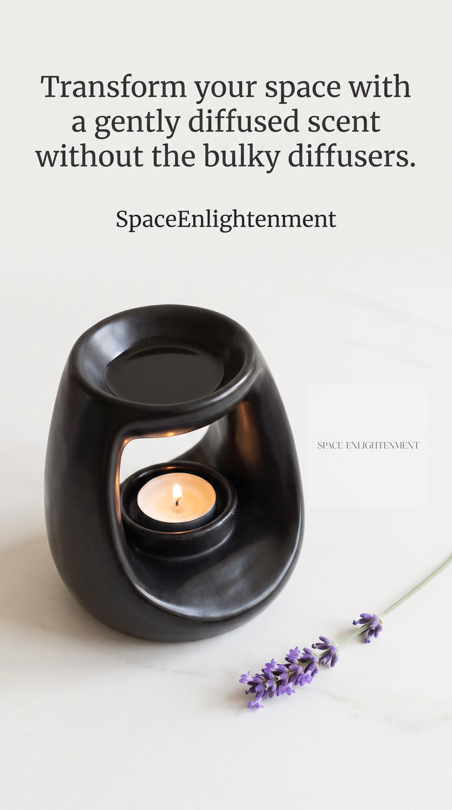 Ceramic Oil Burner Oval Pebble Matt Black - LARGE