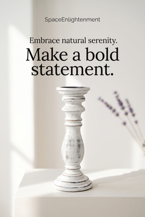 Classic Medium Whitewash Wooden Candle Stand
