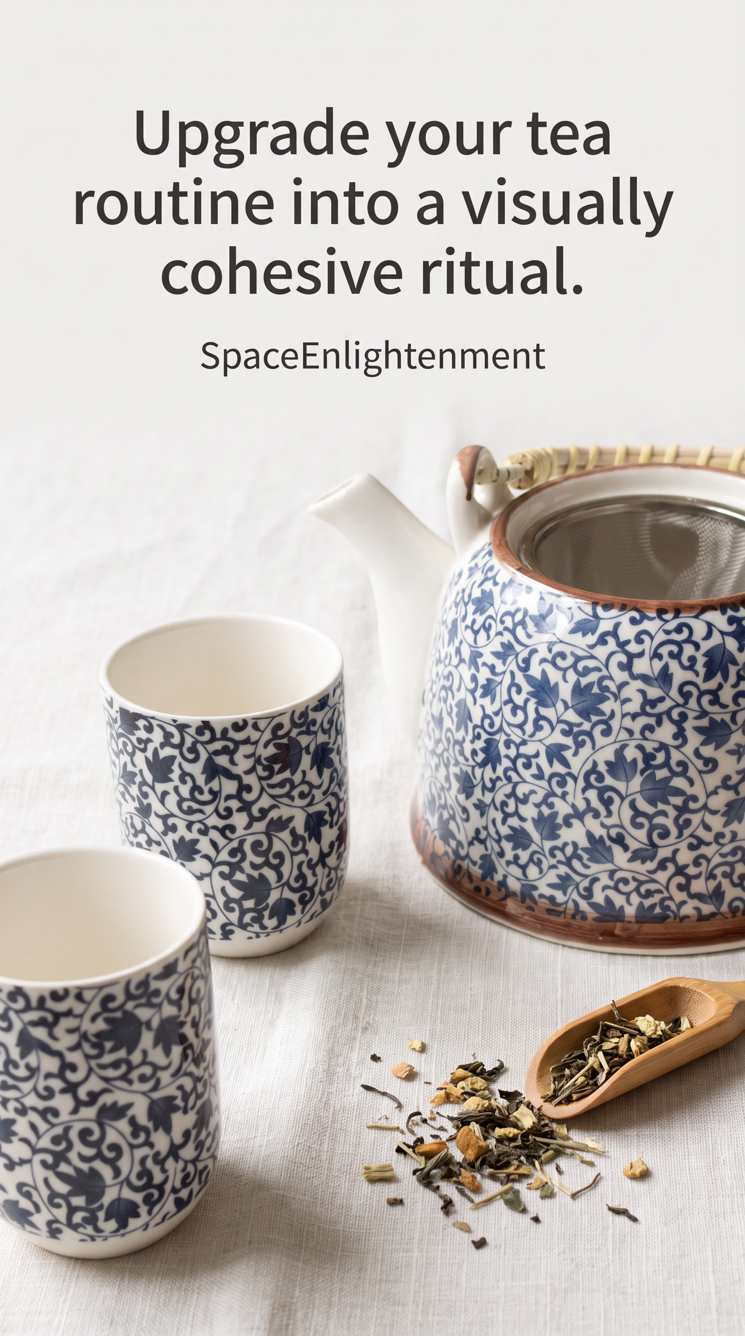Herbal Teapot Set - Blue Pattern