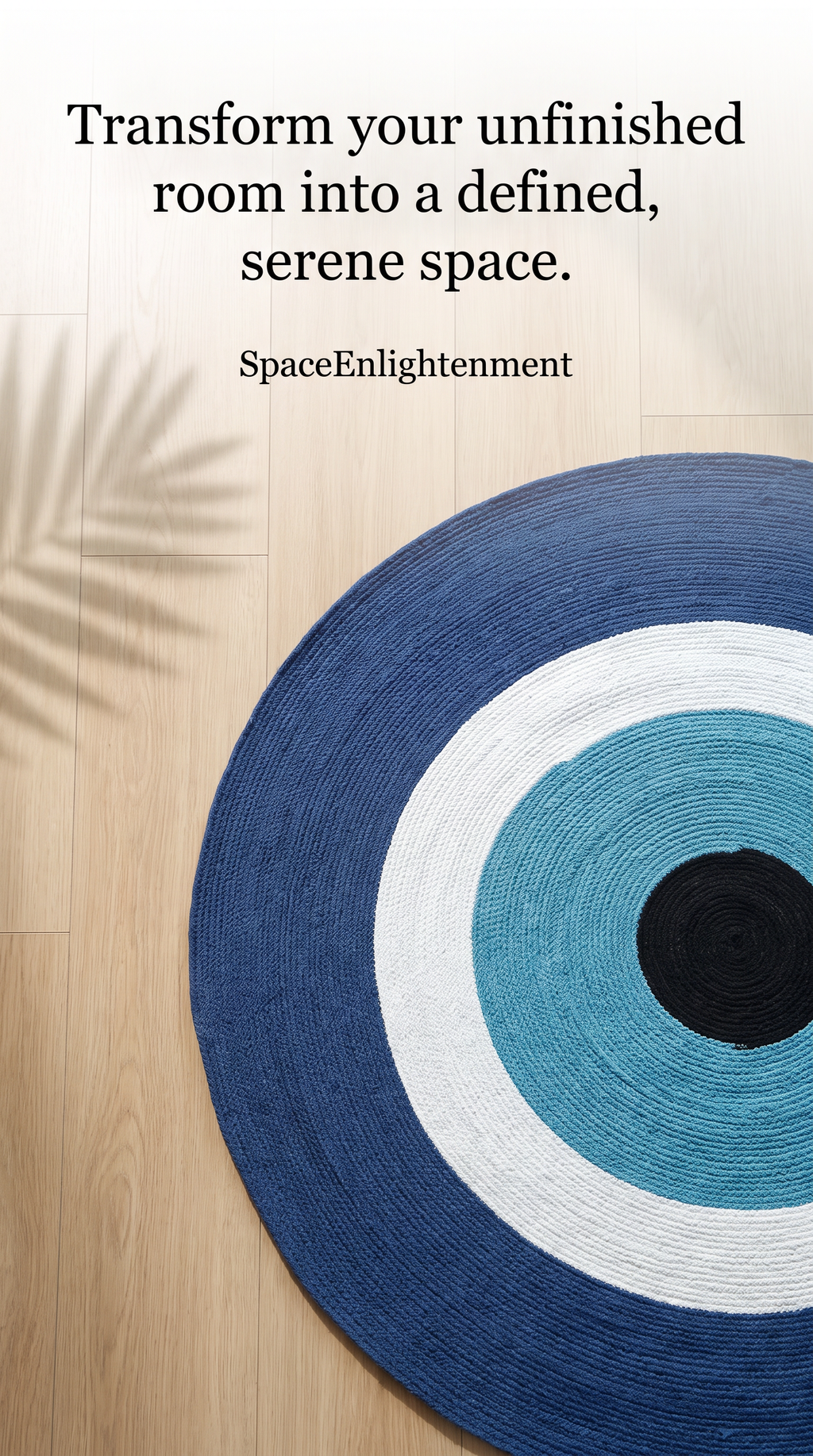 Cotton Rug Circular Blue & White Cotton Rope 'Evil Eye' Design