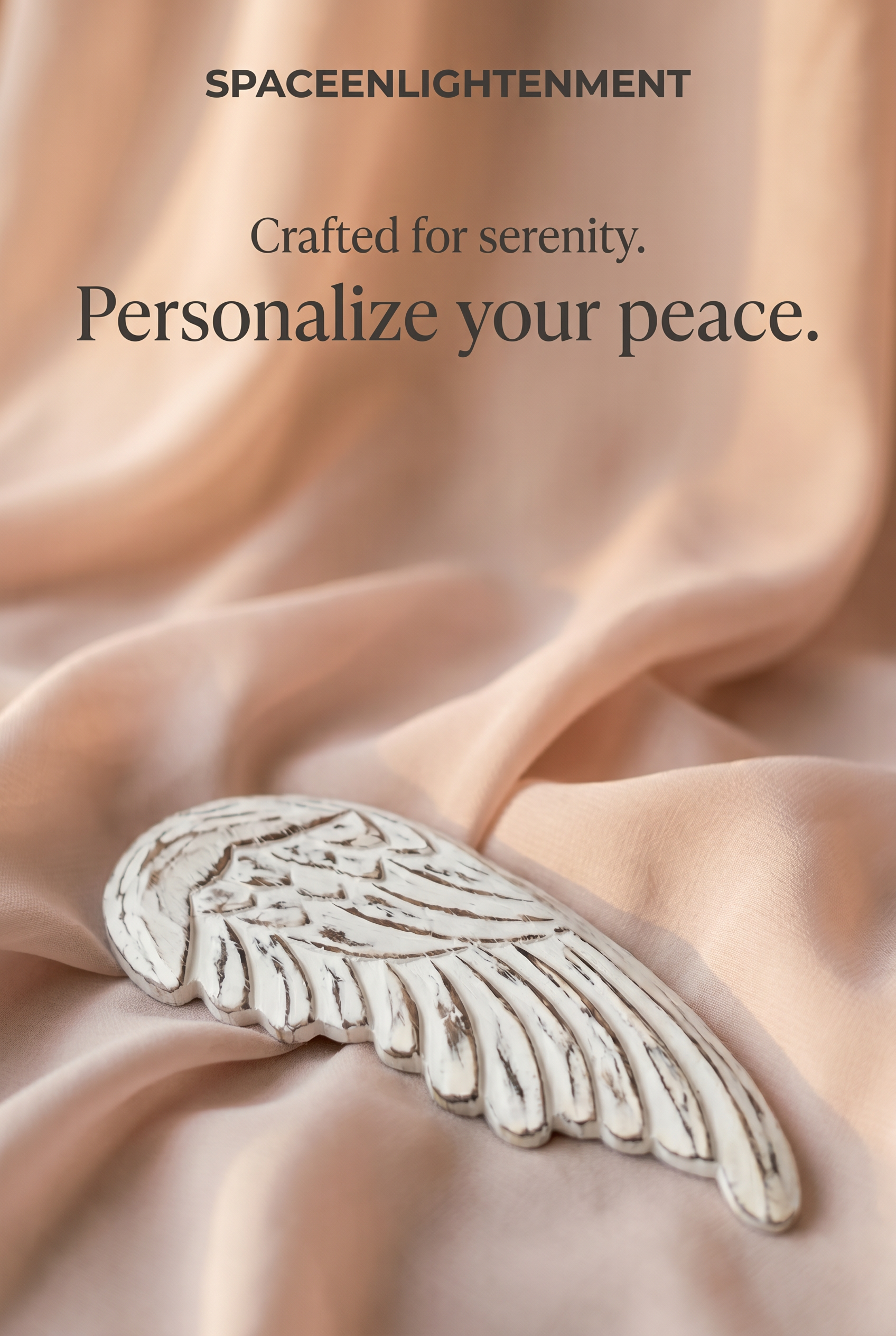 Vintage distressed white-washed angel wings hand-carved from sustainable wood for wall or shelf decor, personalized chalkboard back