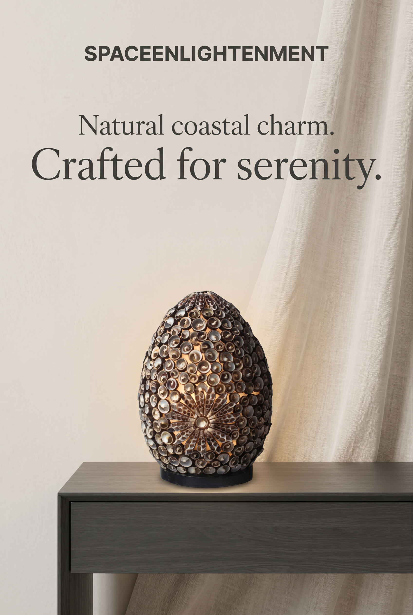 Boho Sea Shell Lamp Chocolate Twist Oval