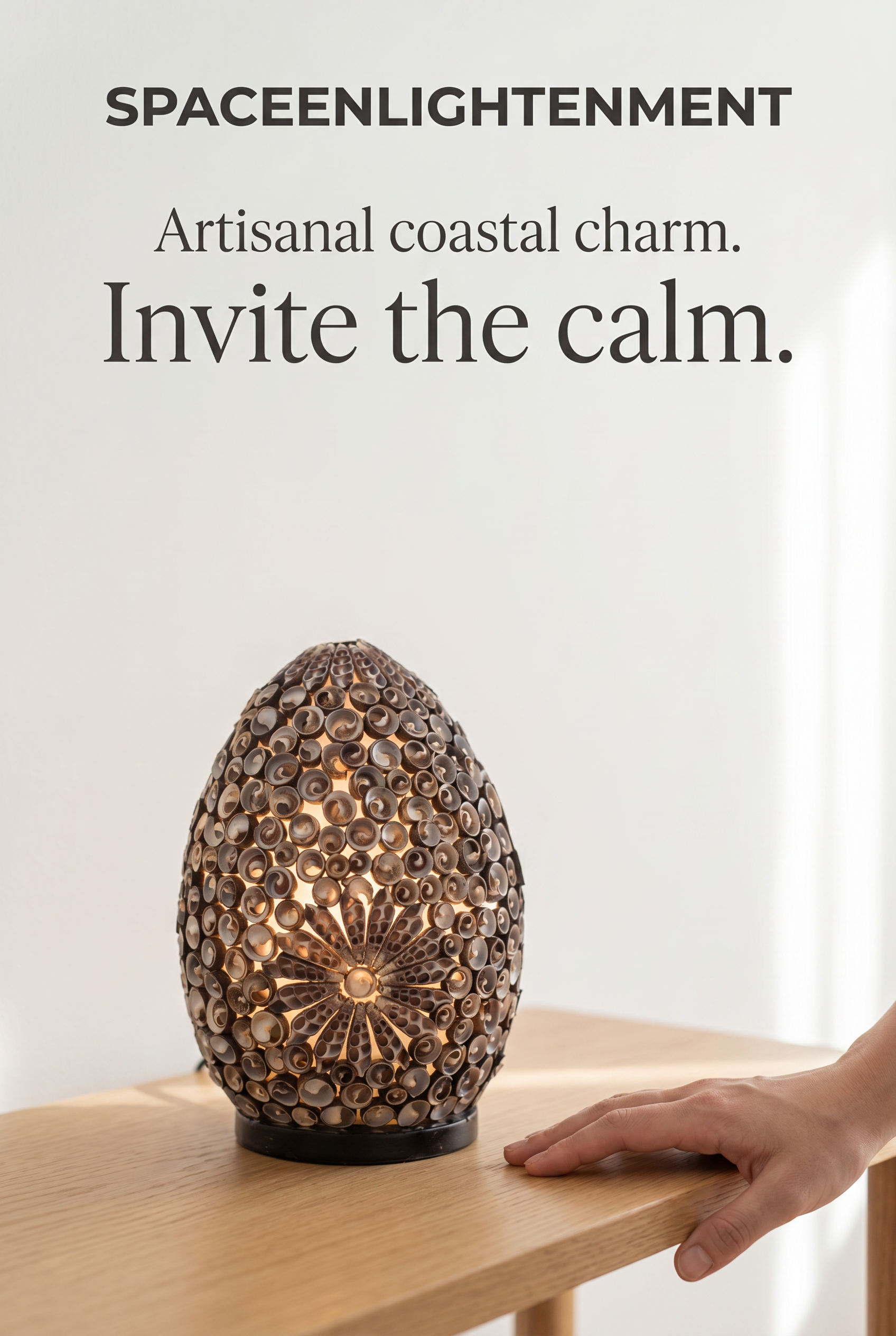 Boho Sea Shell Lamp Chocolate Twist Oval