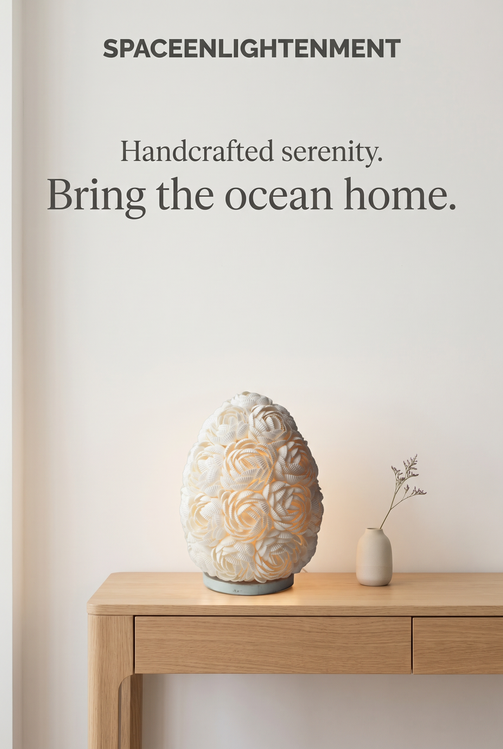 Boho Sea Shell Lamp - Rose Oval - 15cm