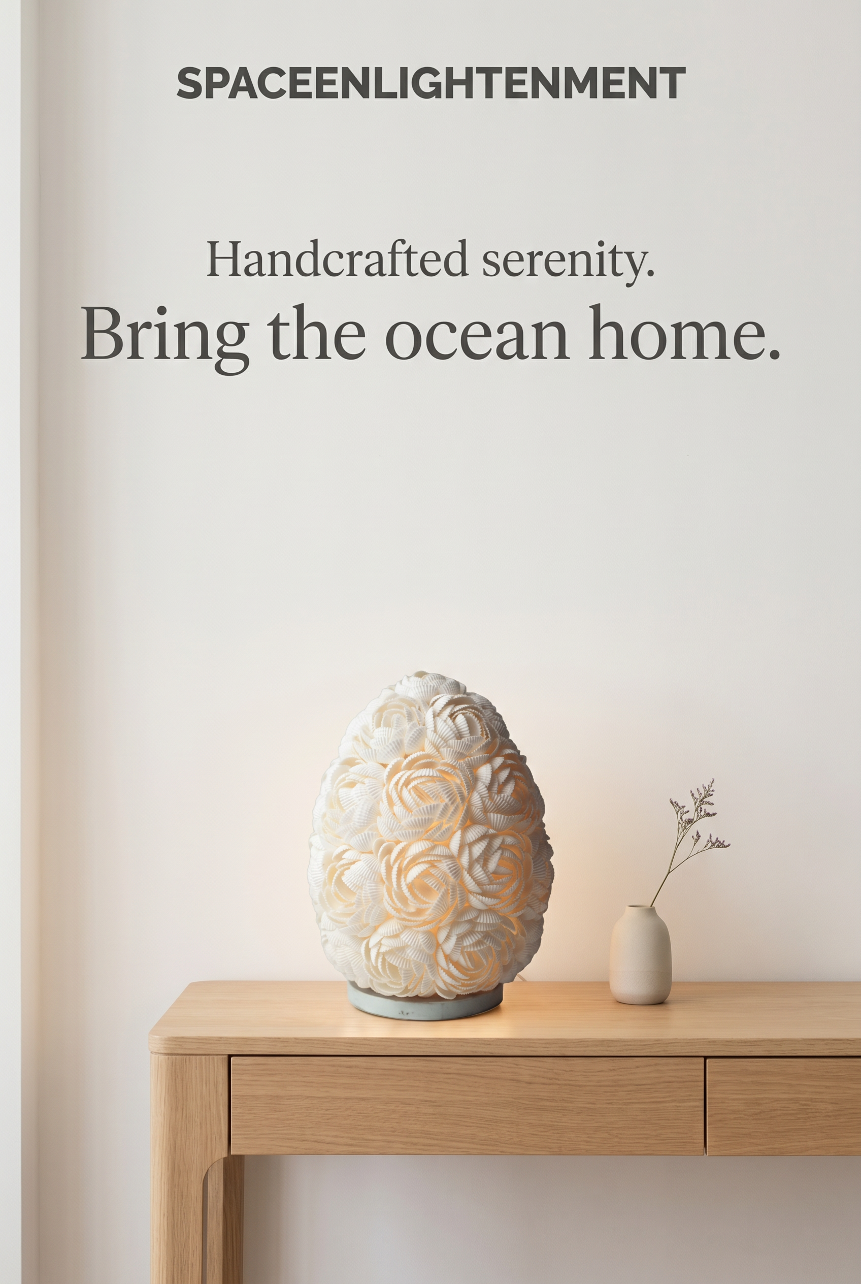 Boho Sea Shell Lamp - Rose Oval - 15cm