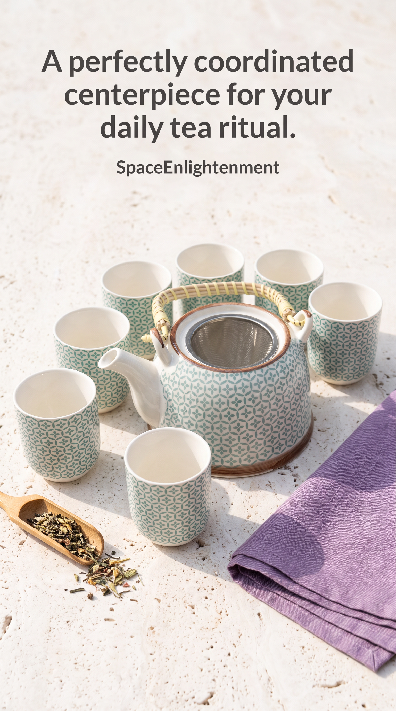 Herbal Teapot Set - Green Mosaic