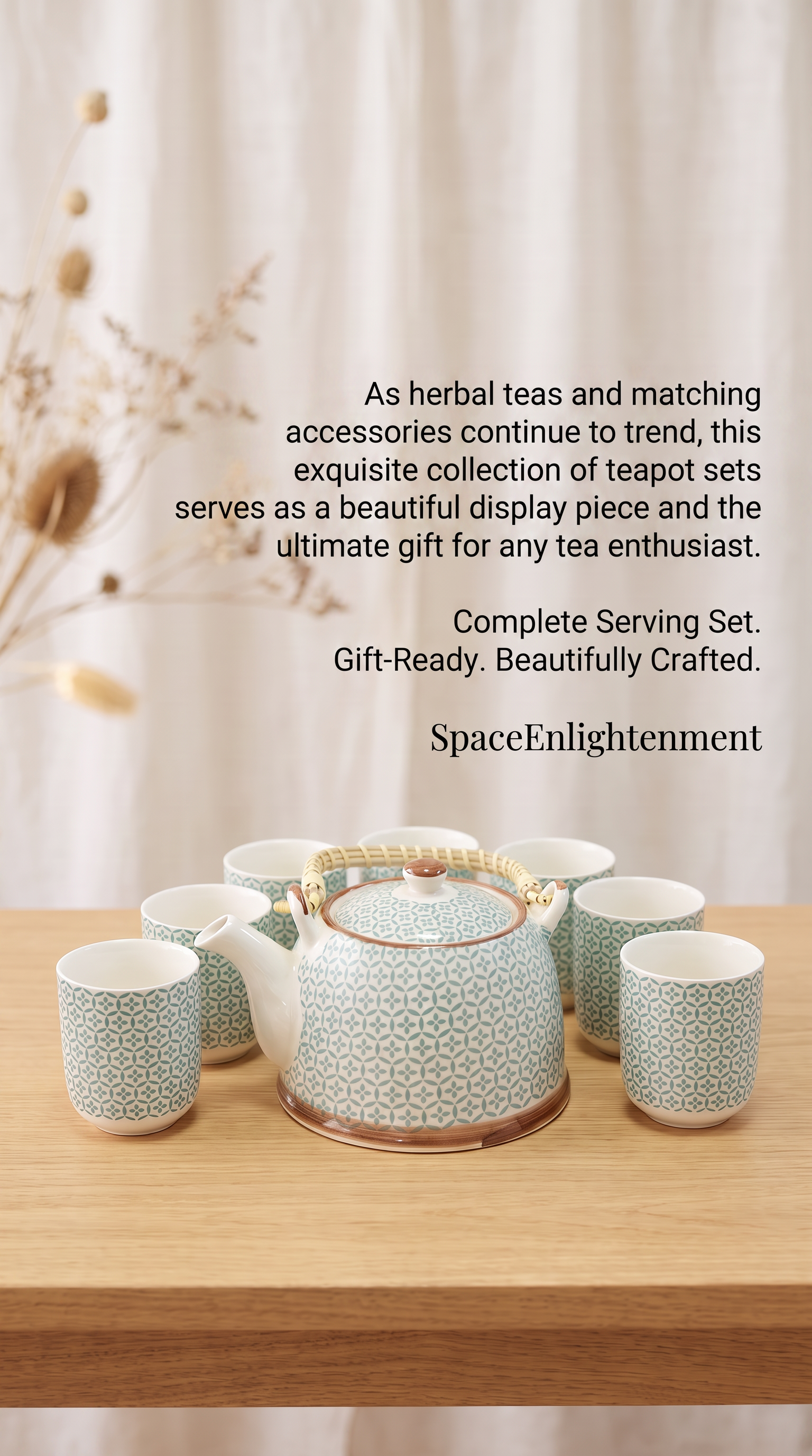 Herbal Teapot Set - Green Mosaic