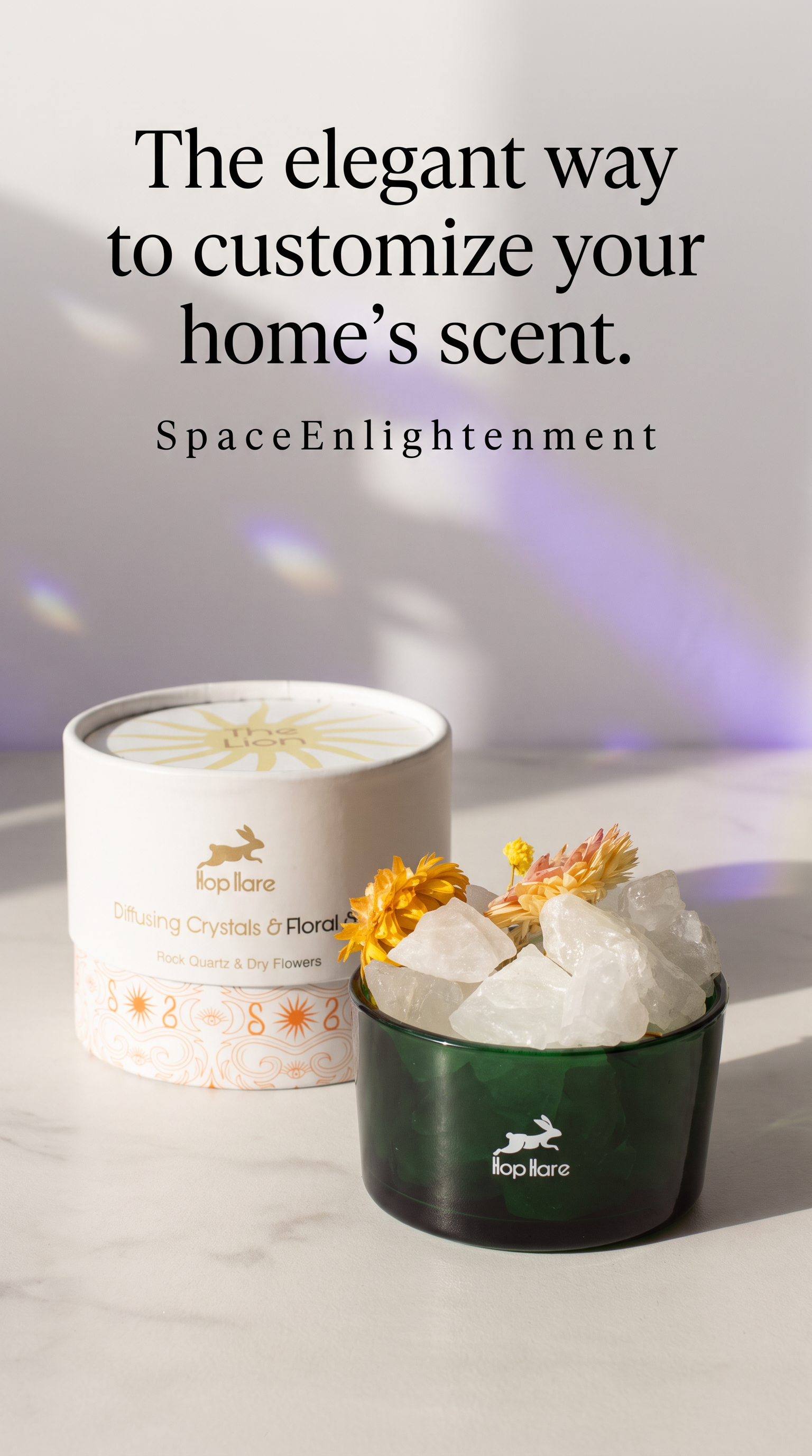Diffusing Rock Crystals with Dried Florals Elegant Aromatherapy Décor