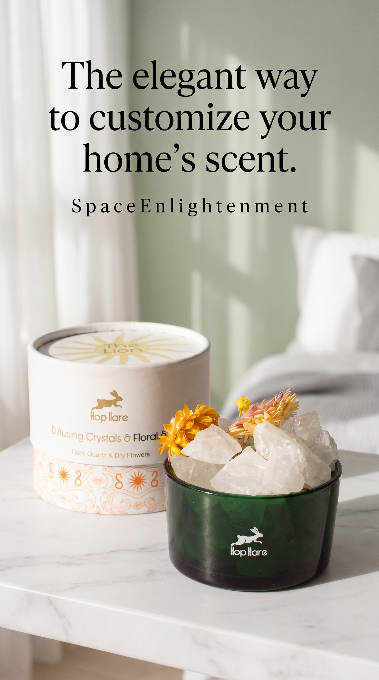 Diffusing Rock Crystals with Dried Florals Elegant Aromatherapy Décor