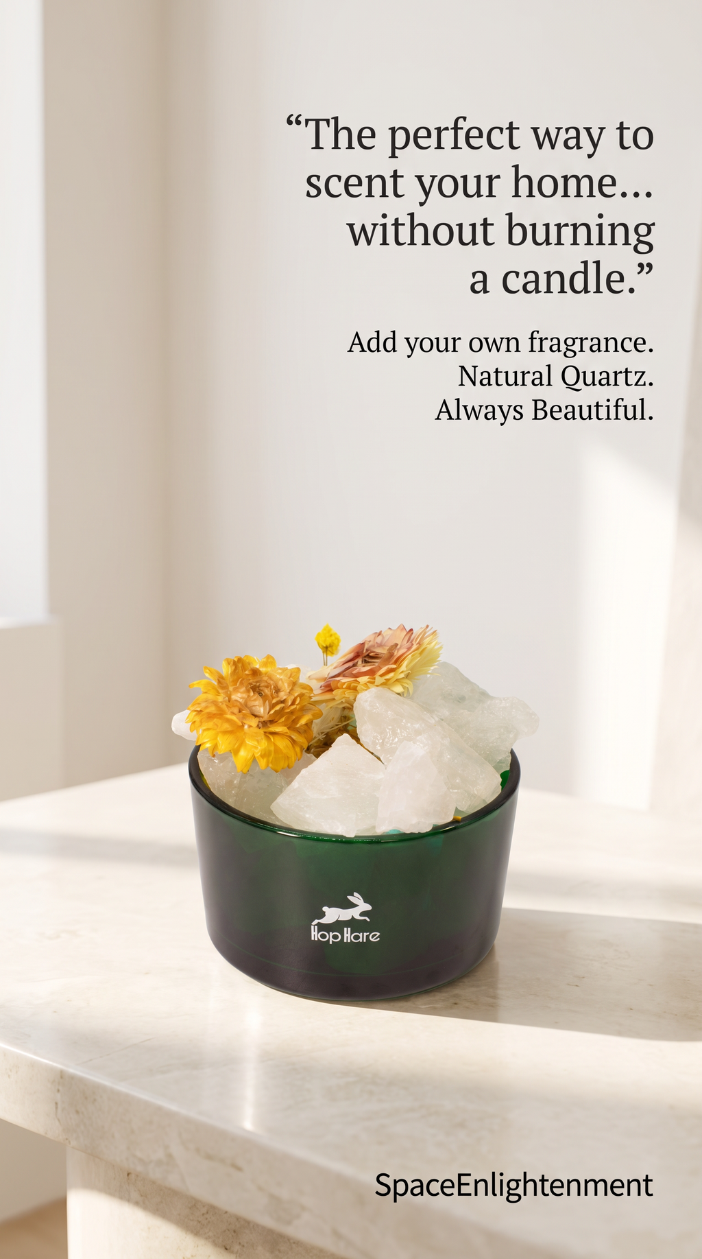 Diffusing Rock Crystals with Dried Florals Elegant Aromatherapy Décor