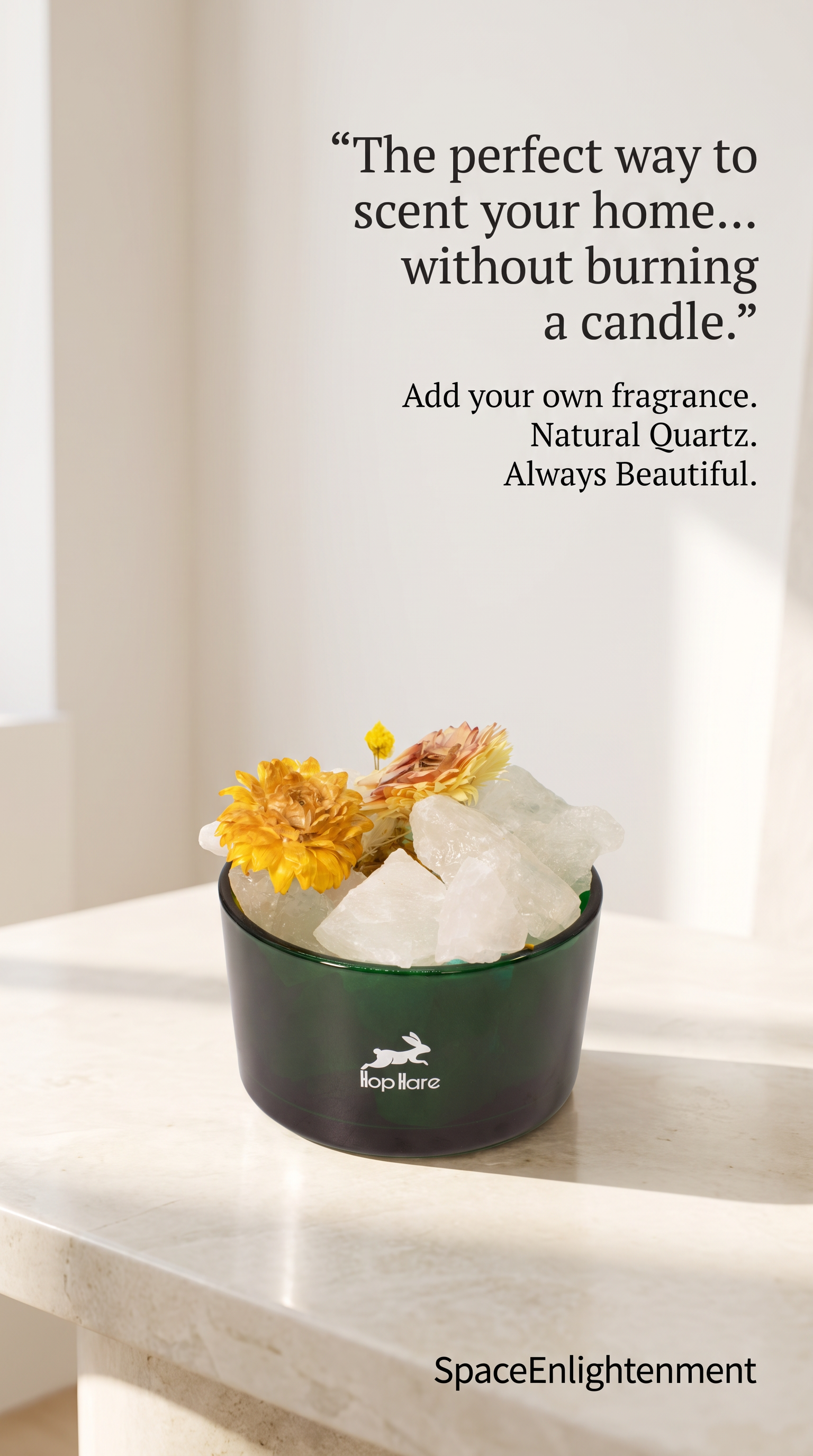 Diffusing Rock Crystals with Dried Florals Elegant Aromatherapy Décor