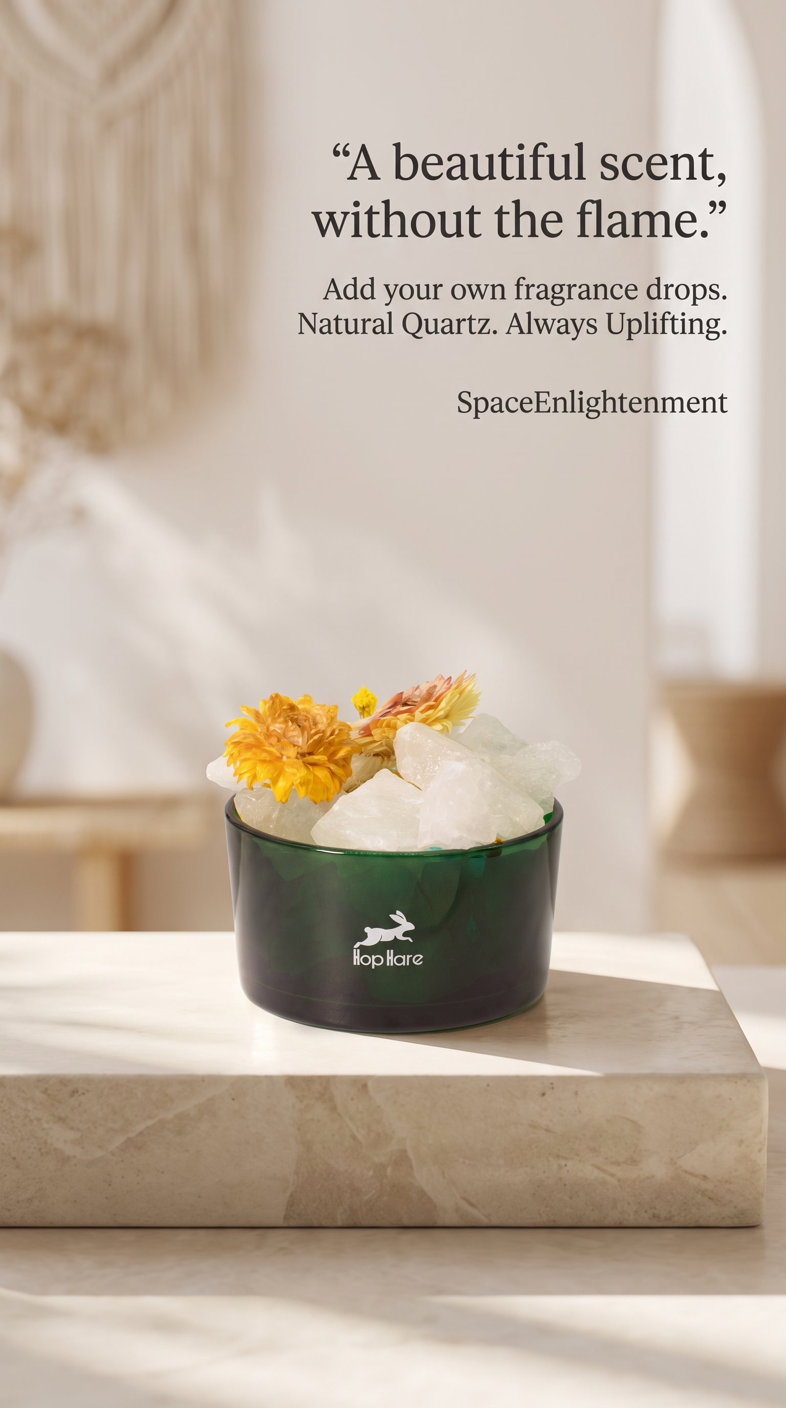 Diffusing Rock Crystals with Dried Florals Elegant Aromatherapy Décor