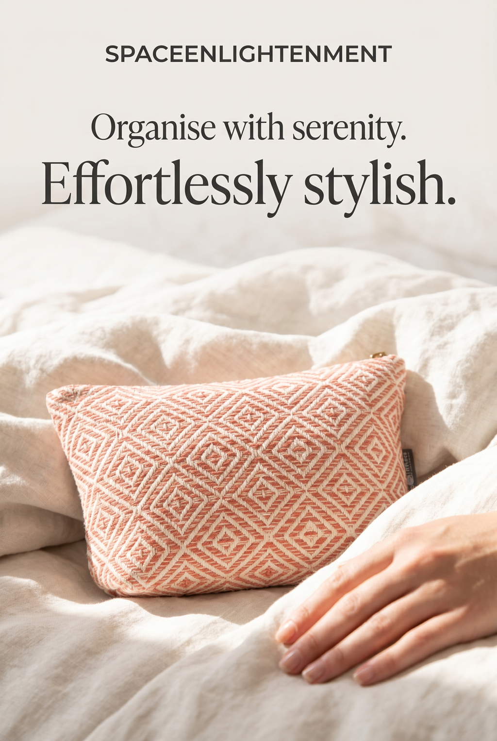 Handmade Cotton Toiletry Bag Coral Maze Jacquard