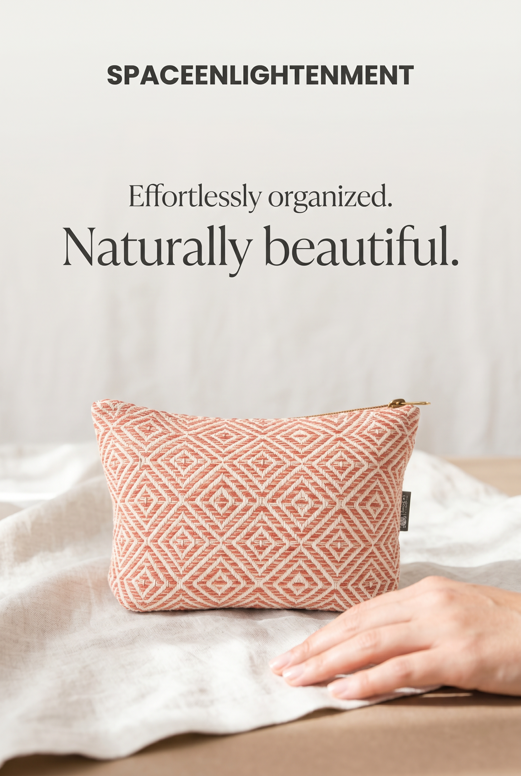 Handmade Cotton Toiletry Bag Coral Maze Jacquard