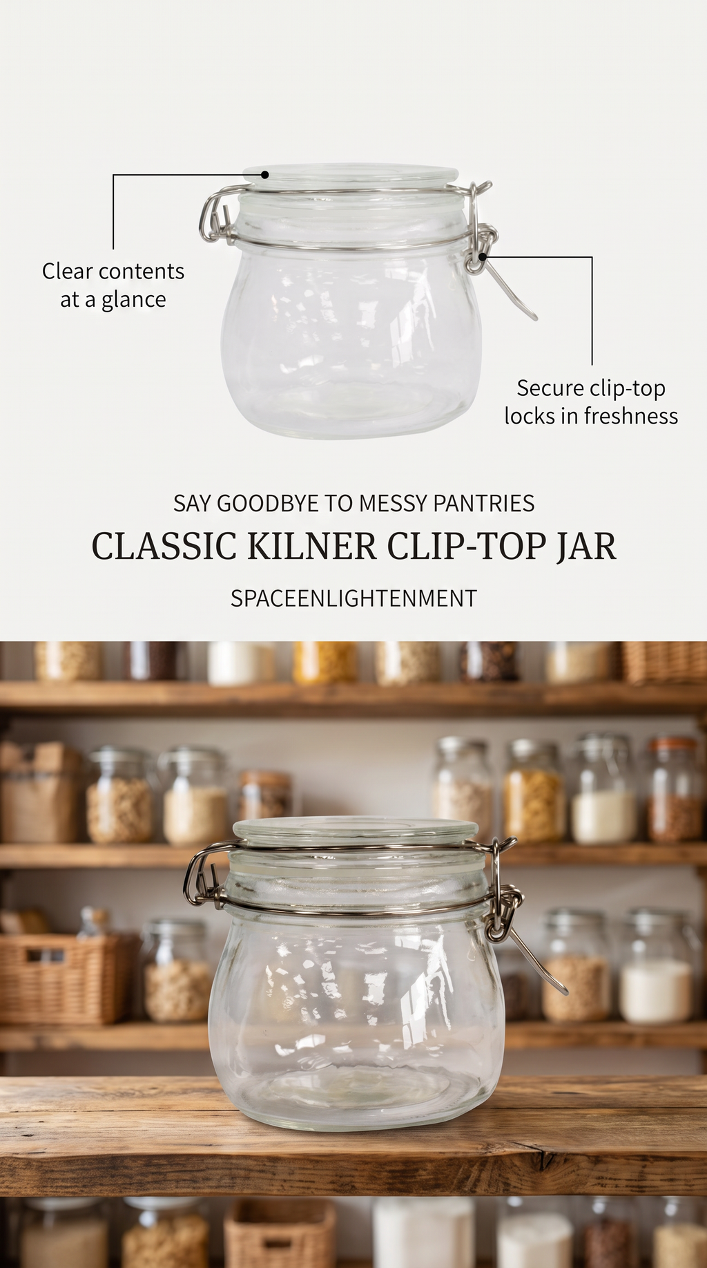 Kilner clip top round jar versatile simple classic clear