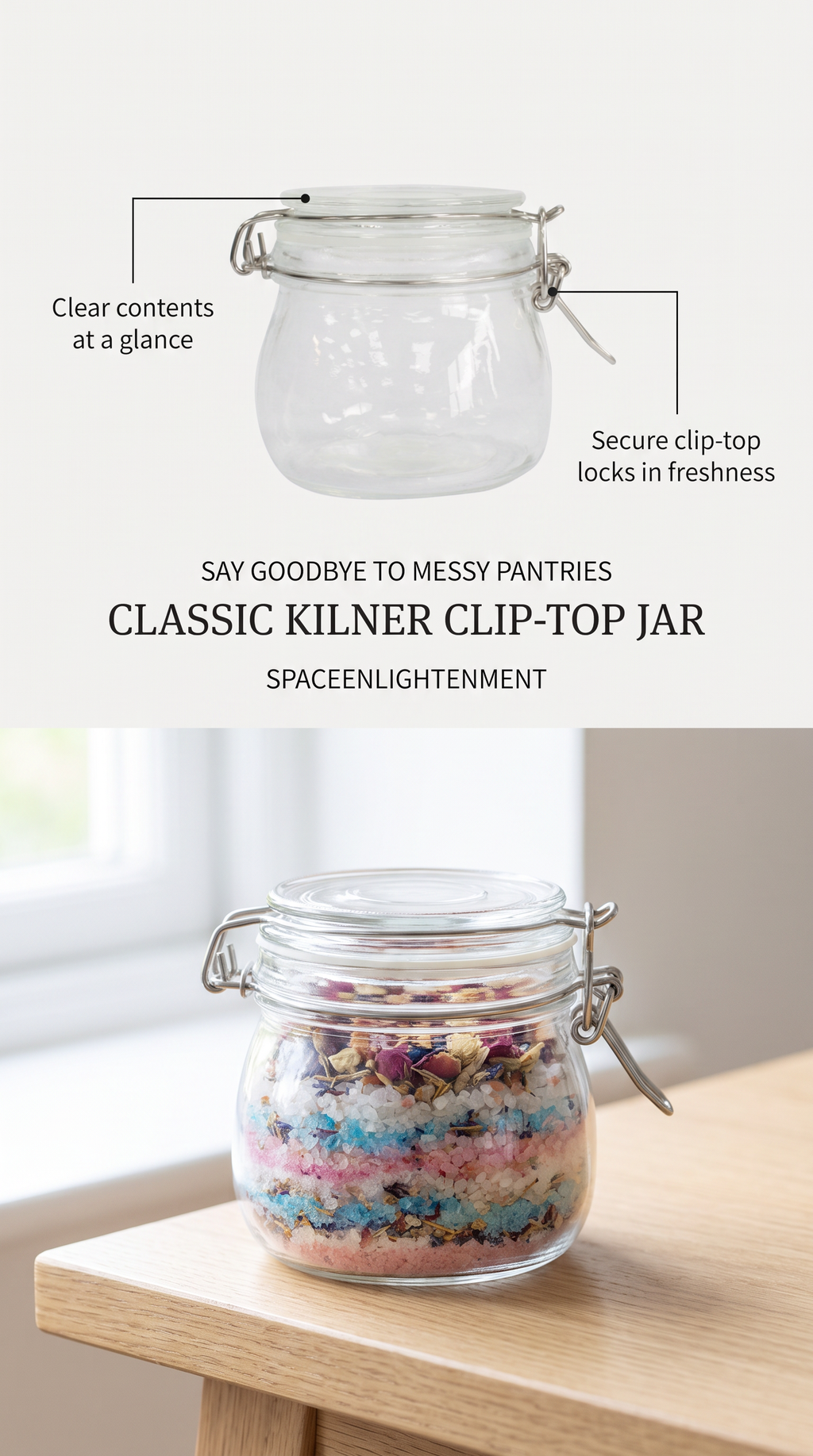 Kilner clip top round jar versatile simple classic clear