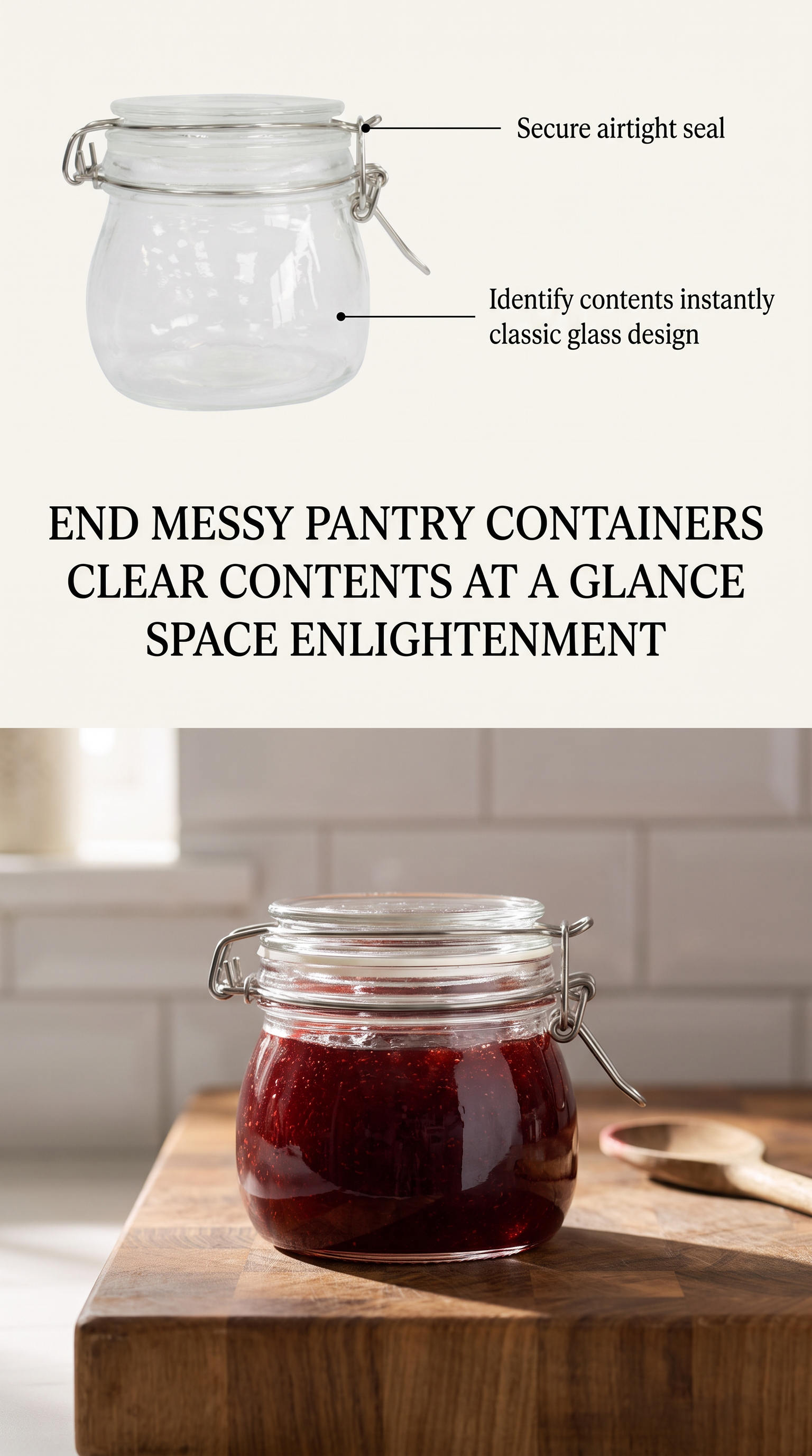 Kilner clip top round jar versatile simple classic clear