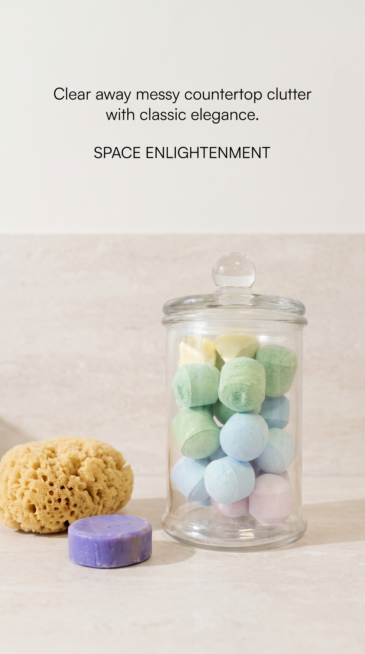 LARGE Clear Classic Jar - Push Down Lid  Candy Jars
