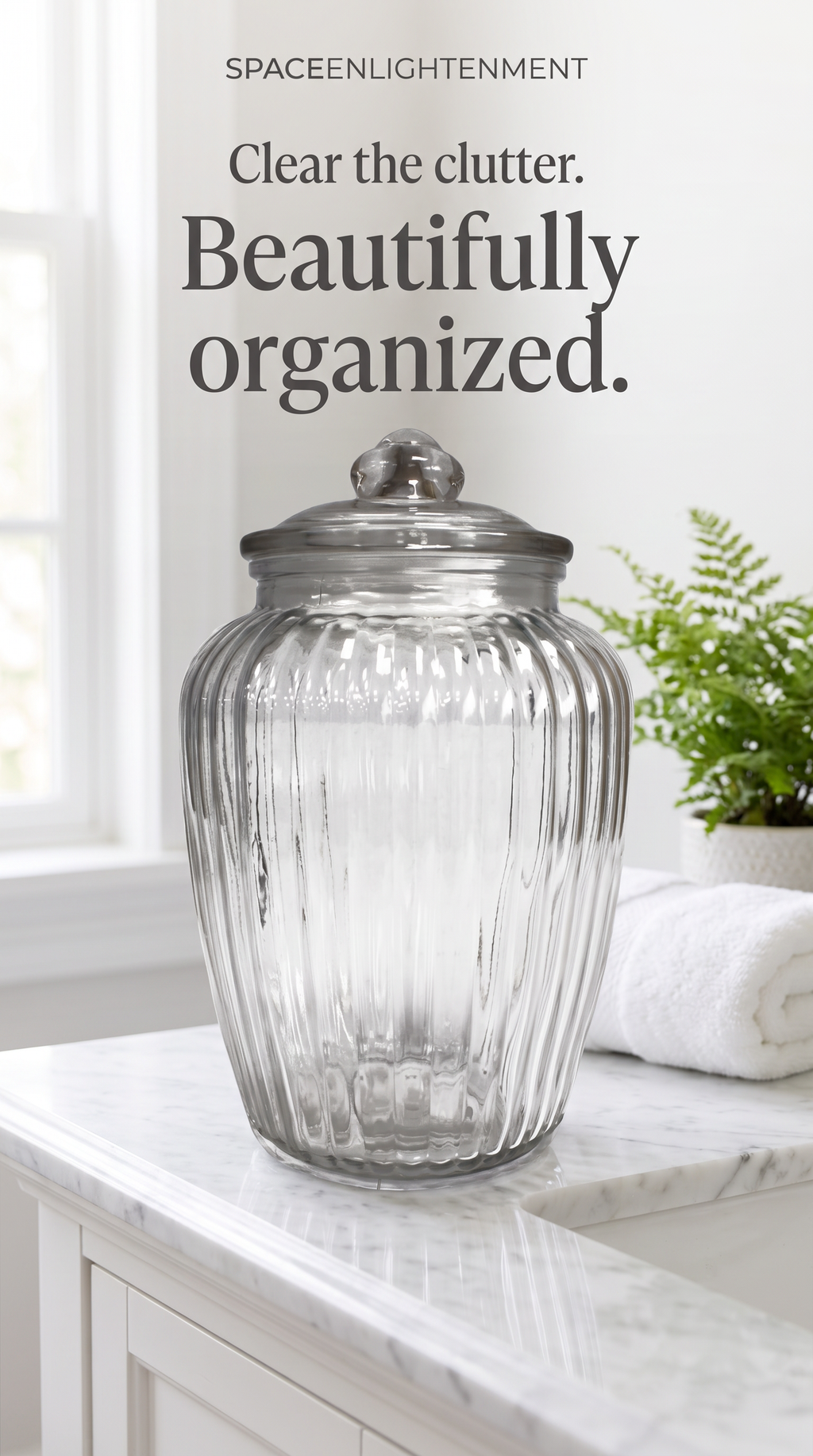 Large Ribbed Clear Glass Candy Jars
