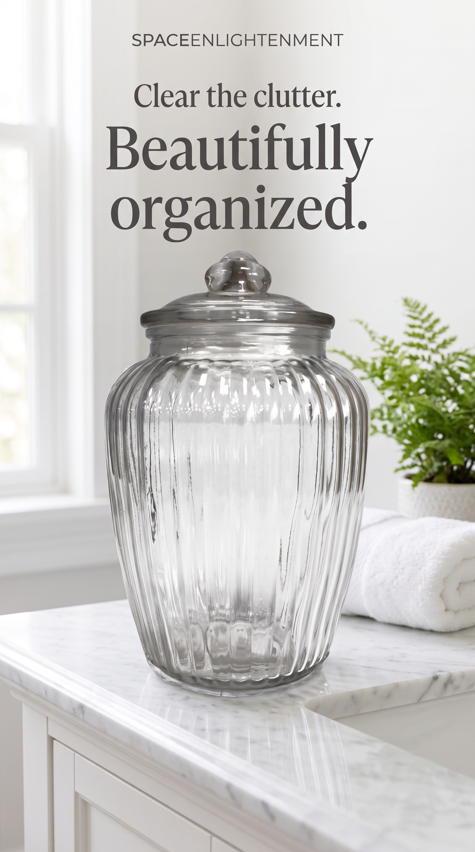 Large Ribbed Clear Glass Candy Jars