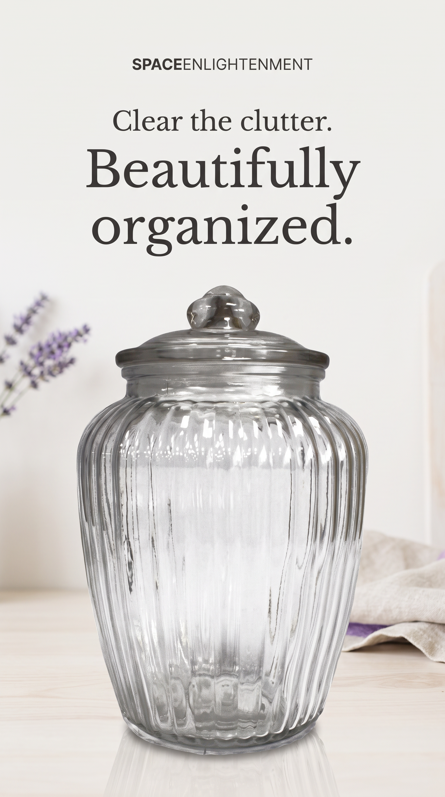 Large Ribbed Clear Glass Candy Jars
