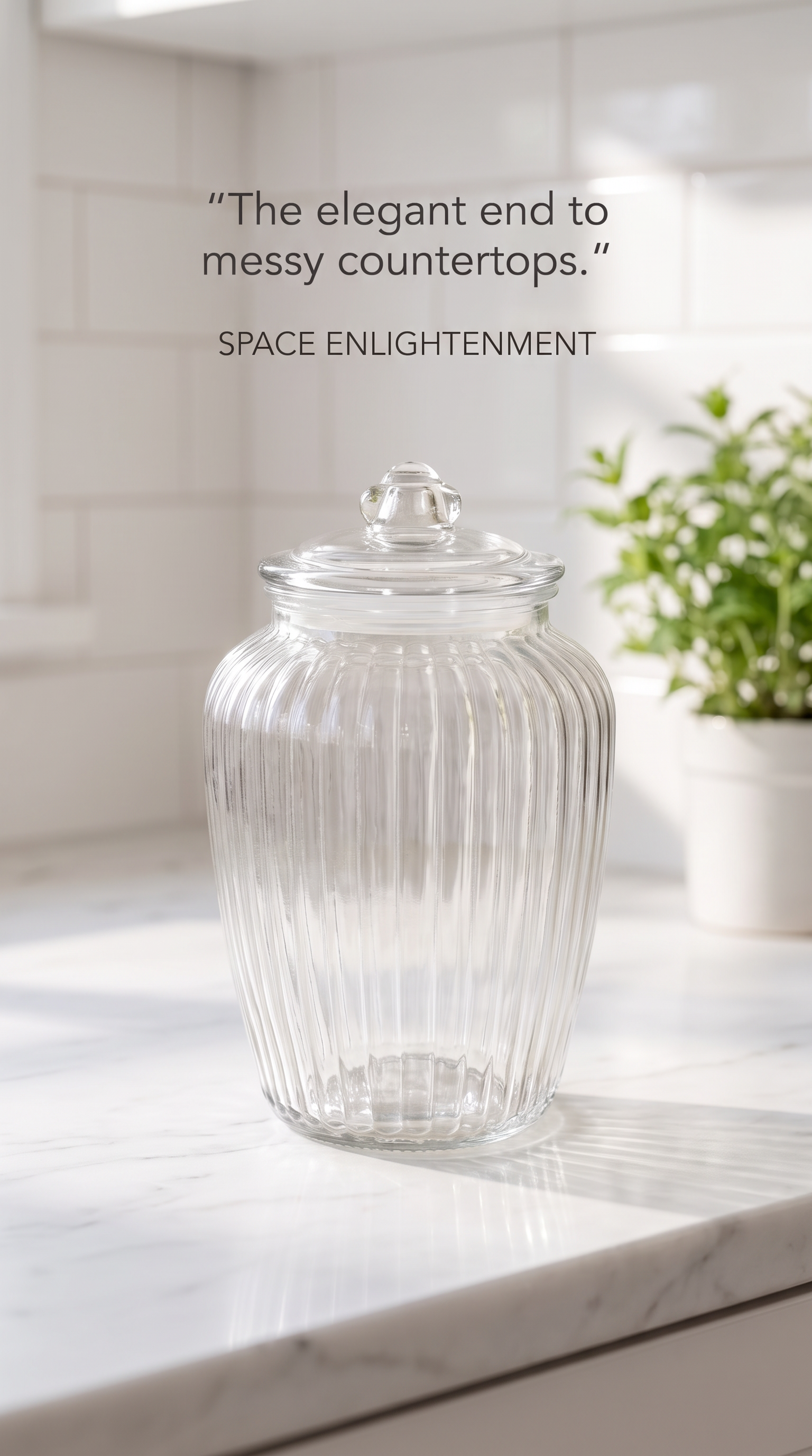 Large Ribbed Clear Glass Candy Jars
