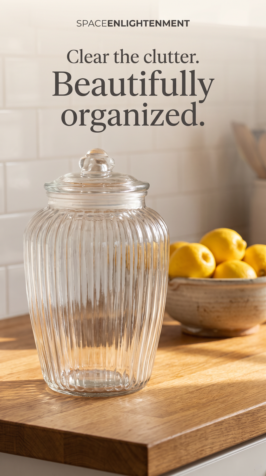 Large Ribbed Clear Glass Candy Jars
